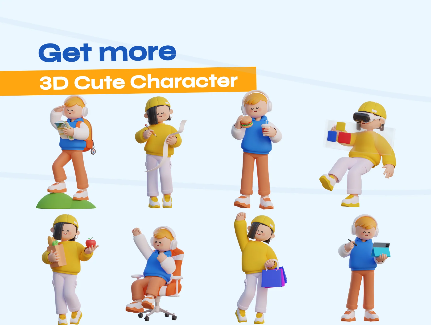 Cute 3D characters 7