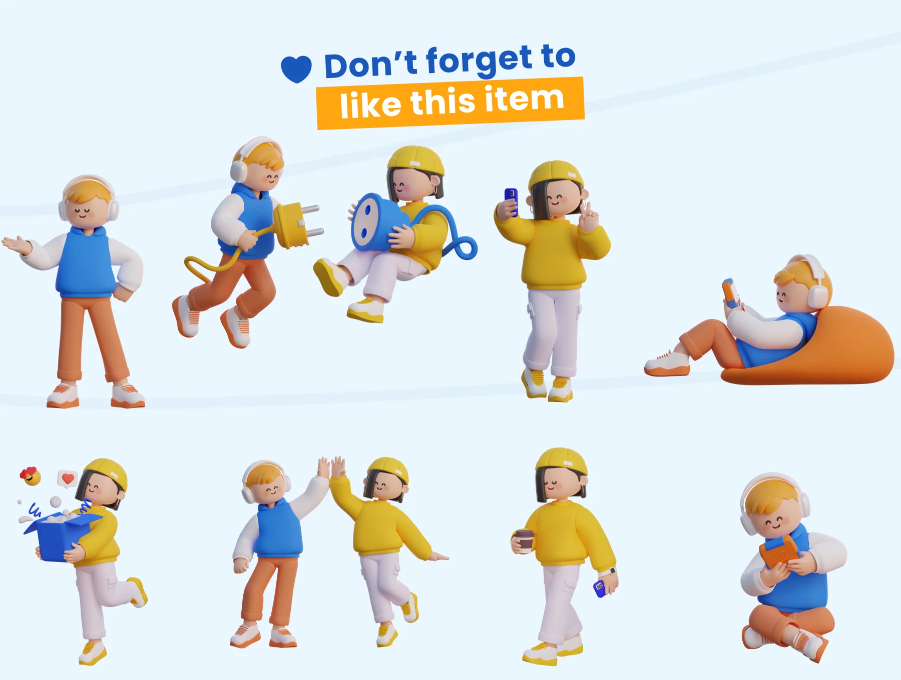 Cute 3D characters 8