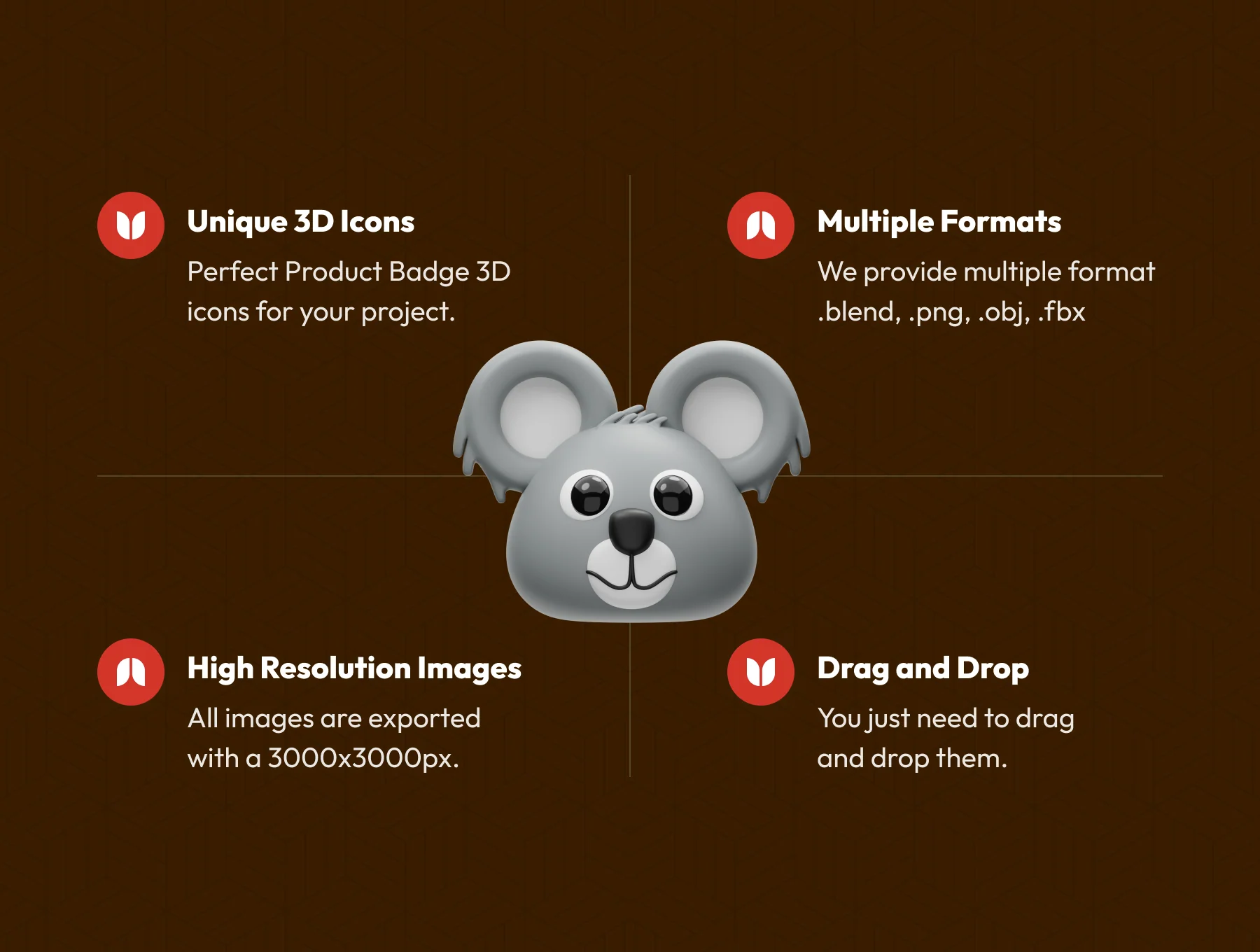 Cute Animal 3D Icon 2