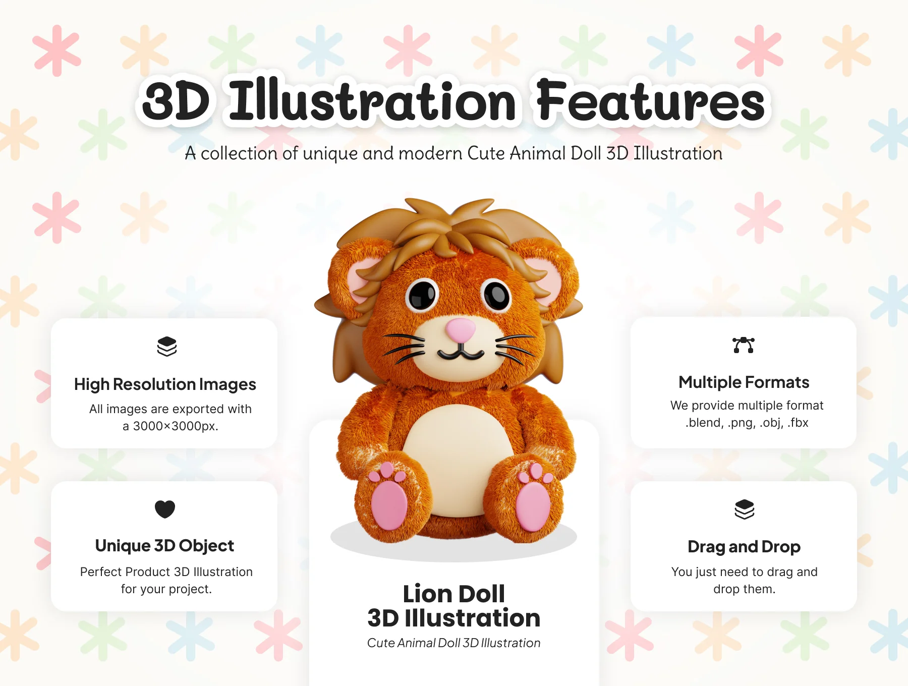 Cute Animal Doll 3D Icon 2