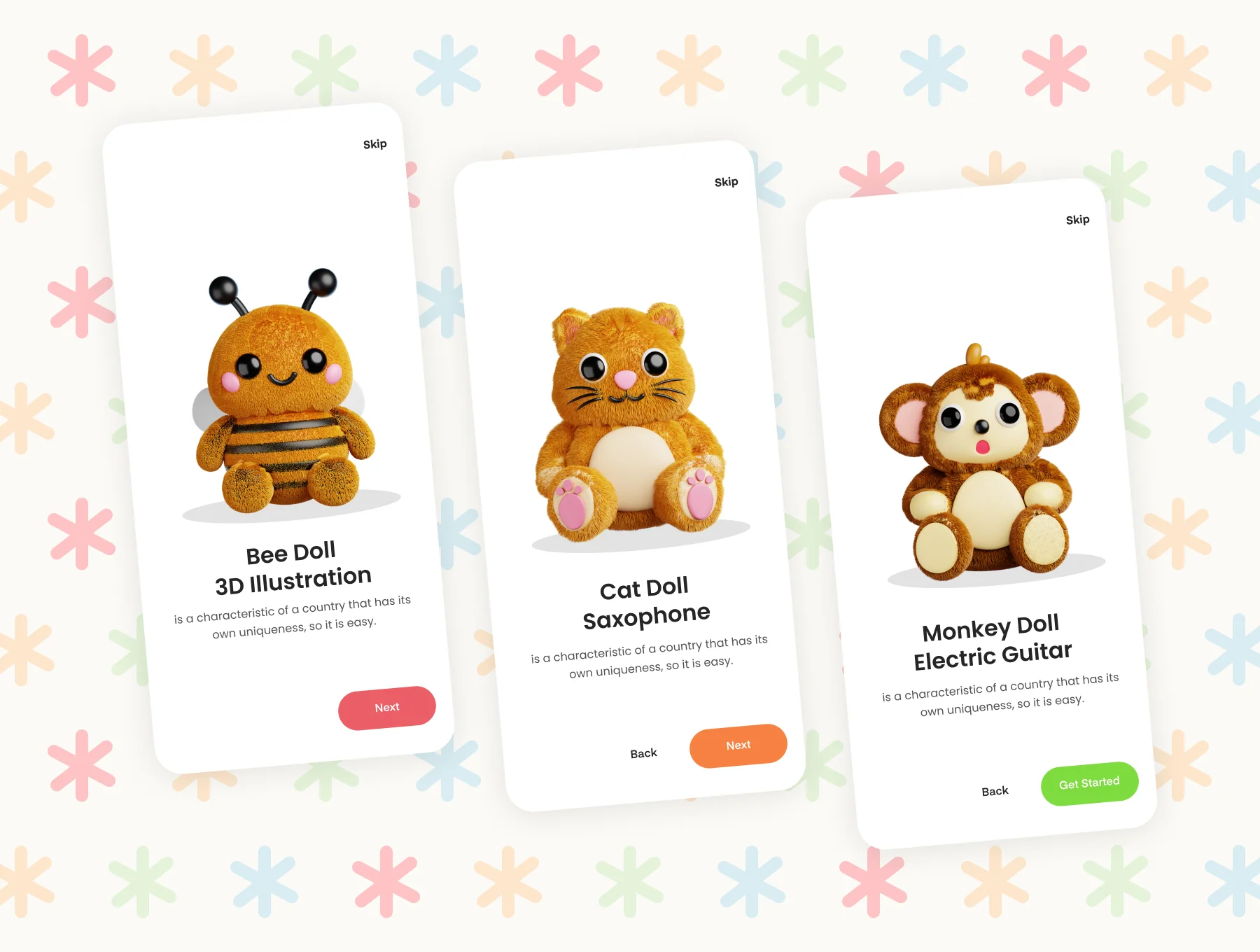 Cute Animal Doll 3D Icon 3