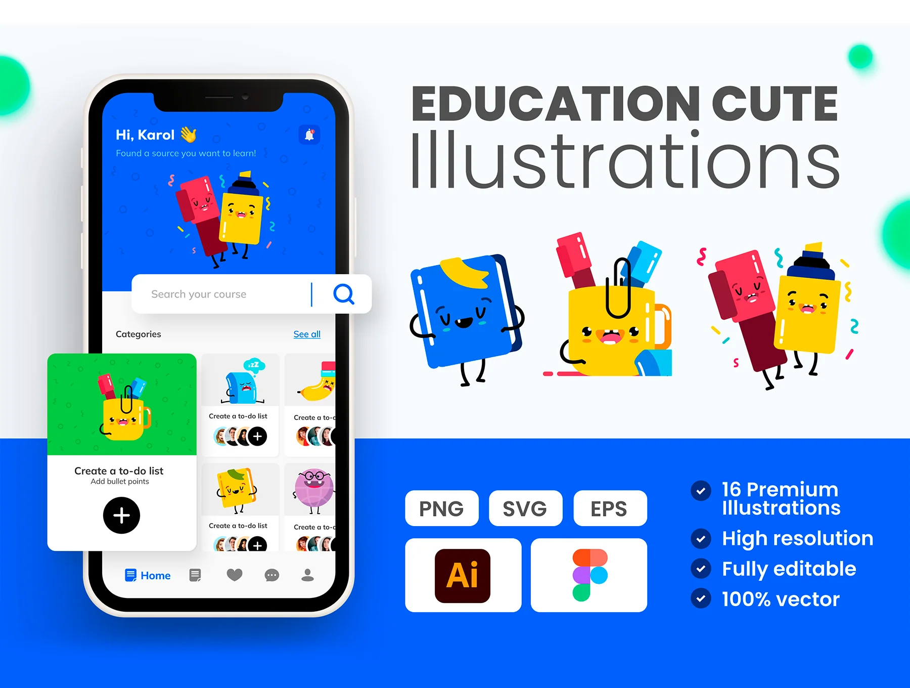 Cute Education Illustration Pack