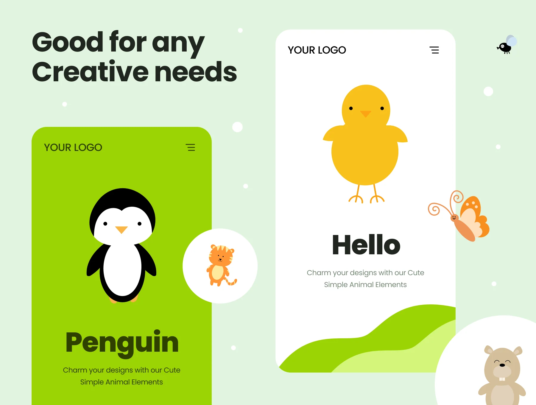 Cute Simple Animal Illustration Elements 3
