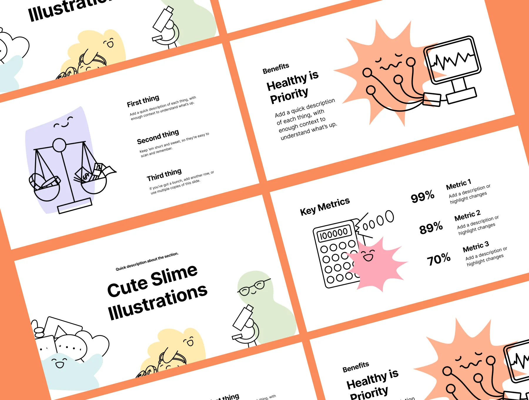 Cute Slime Activities Illustrations 6