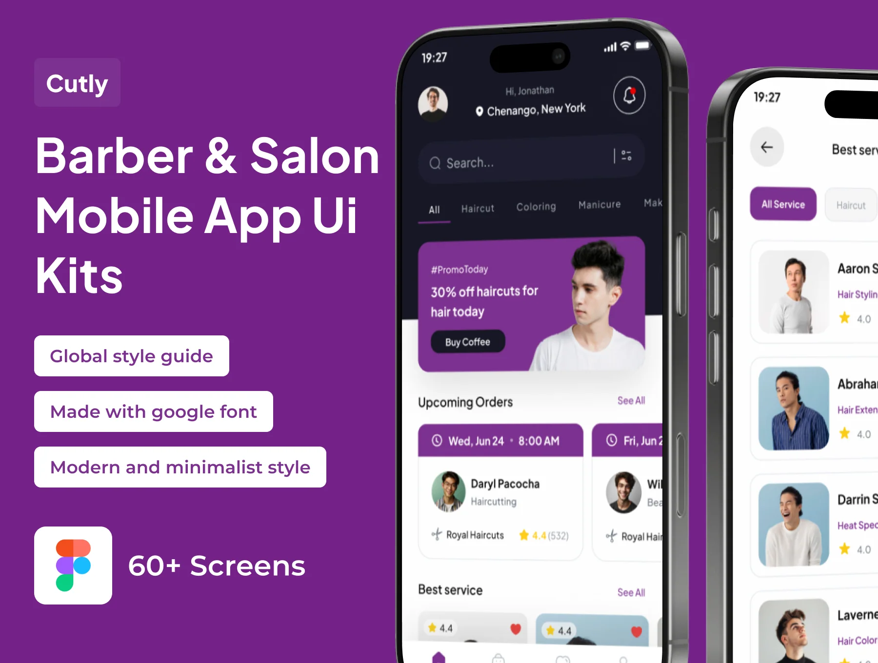 Cutly - Barber & Salon Premium UI KIts App
