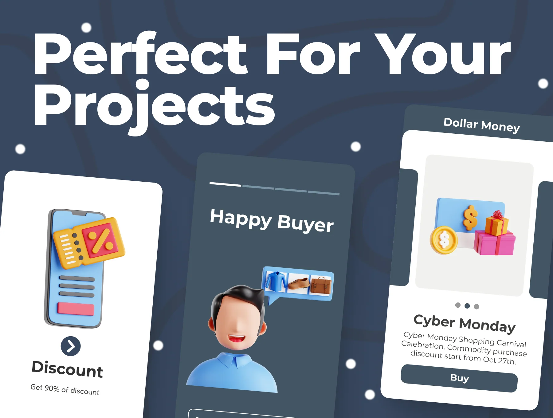 Cyber Monday 3D Icon Set 3