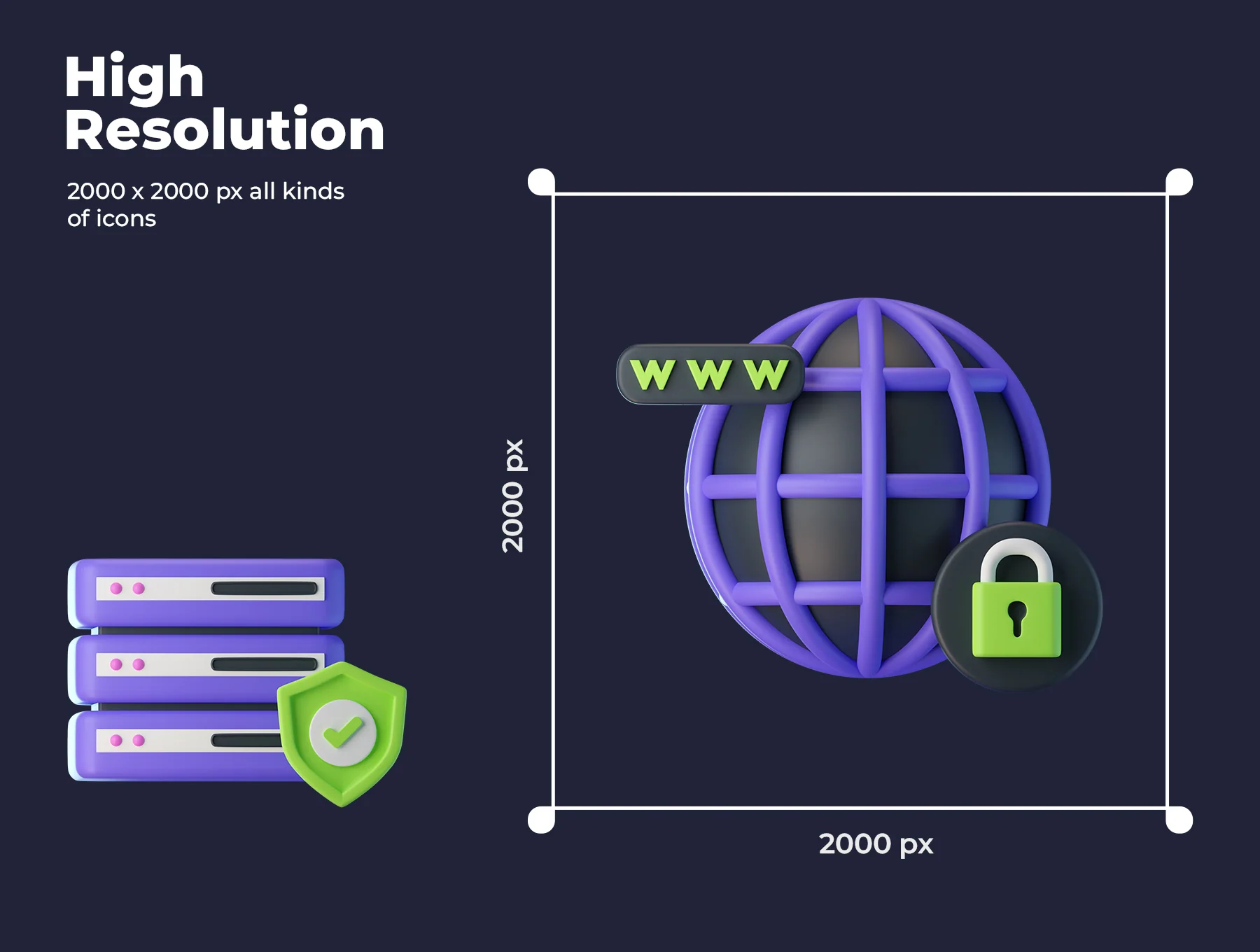 Cyber Security 3D Icons 3