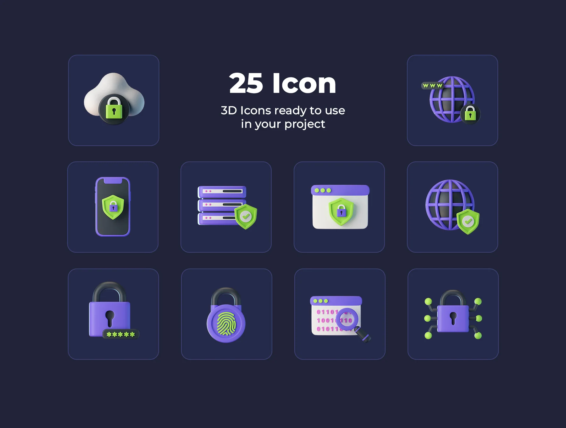 Cyber Security 3D Icons 5