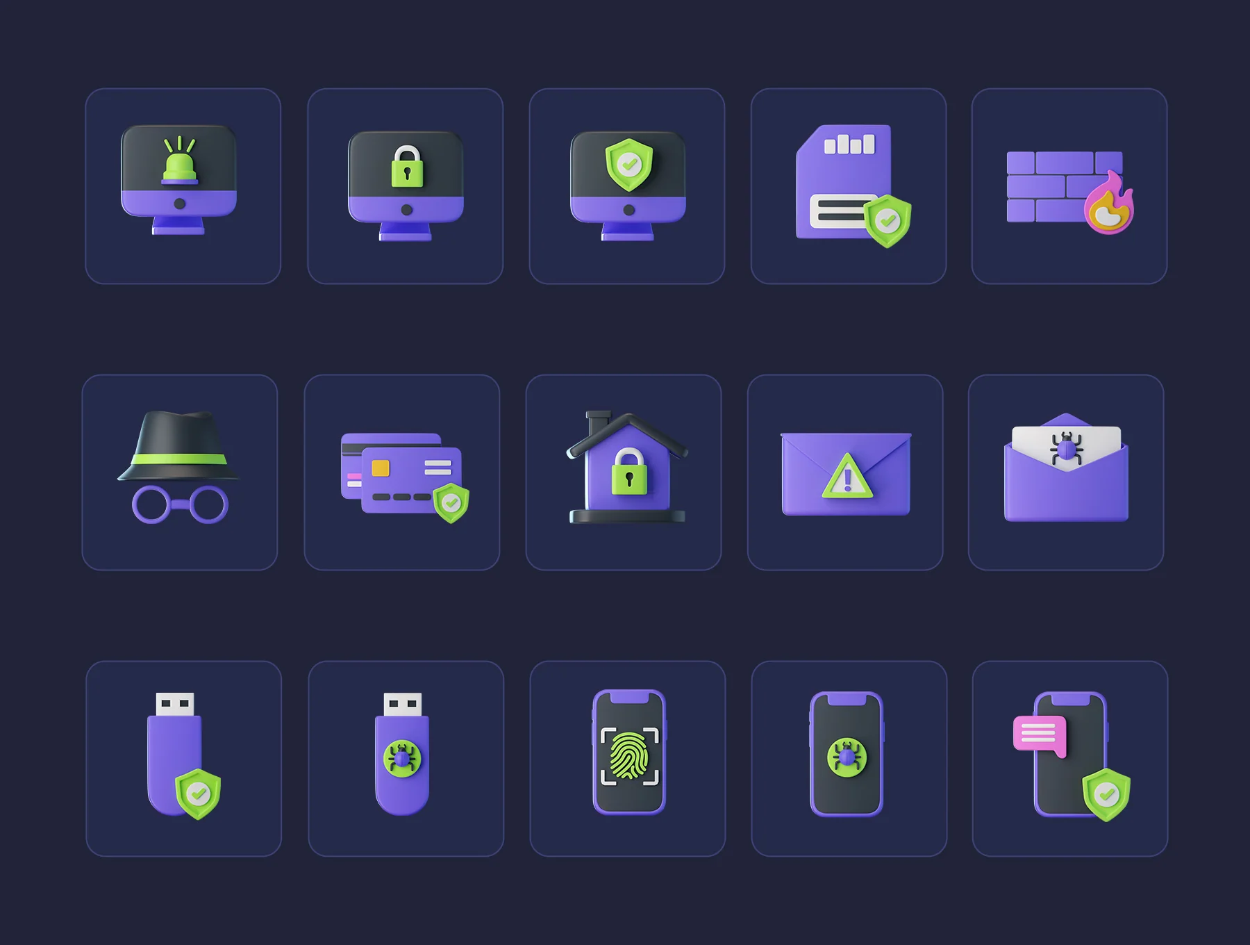 Cyber Security 3D Icons 6