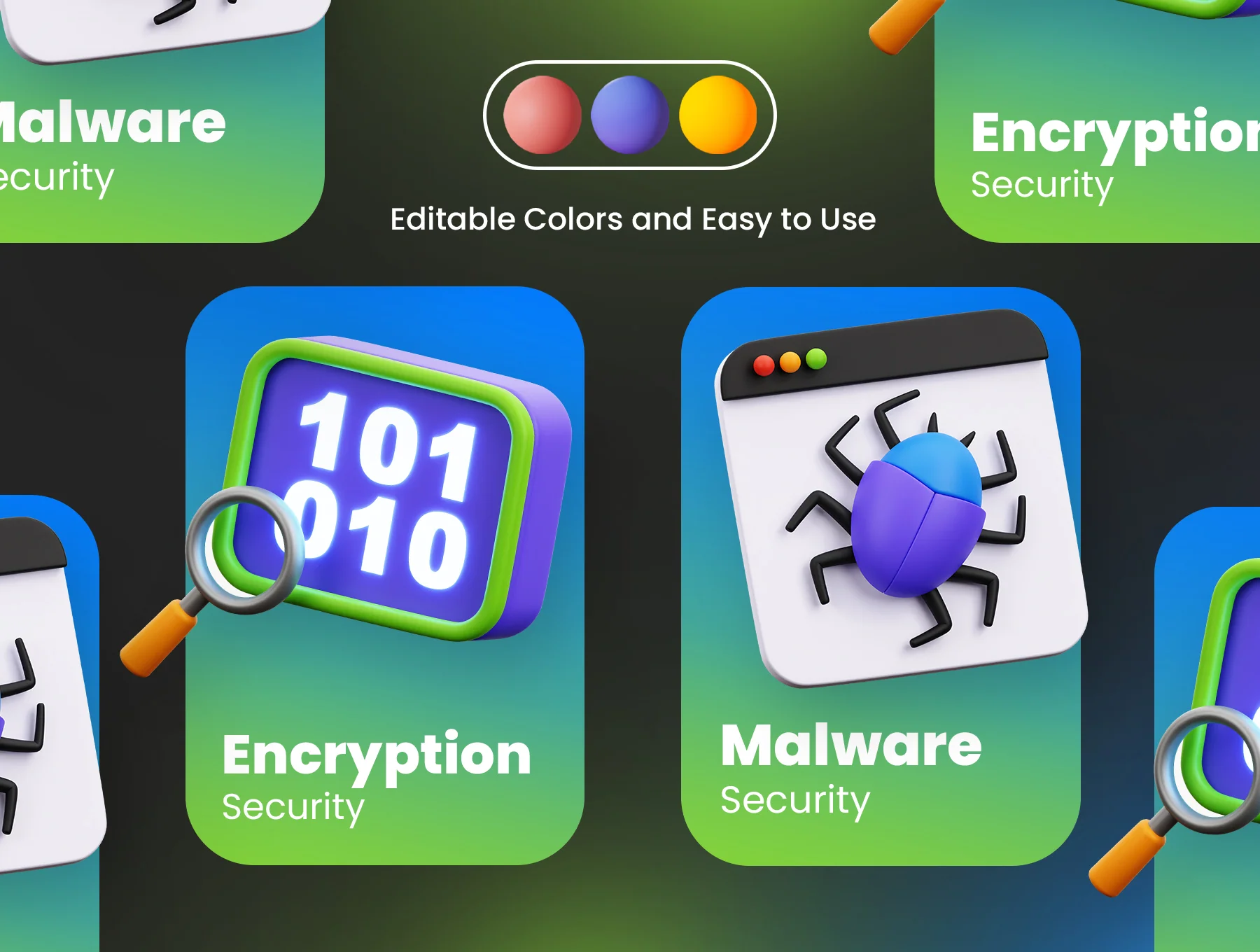 Cyber Security 3D Objects 4