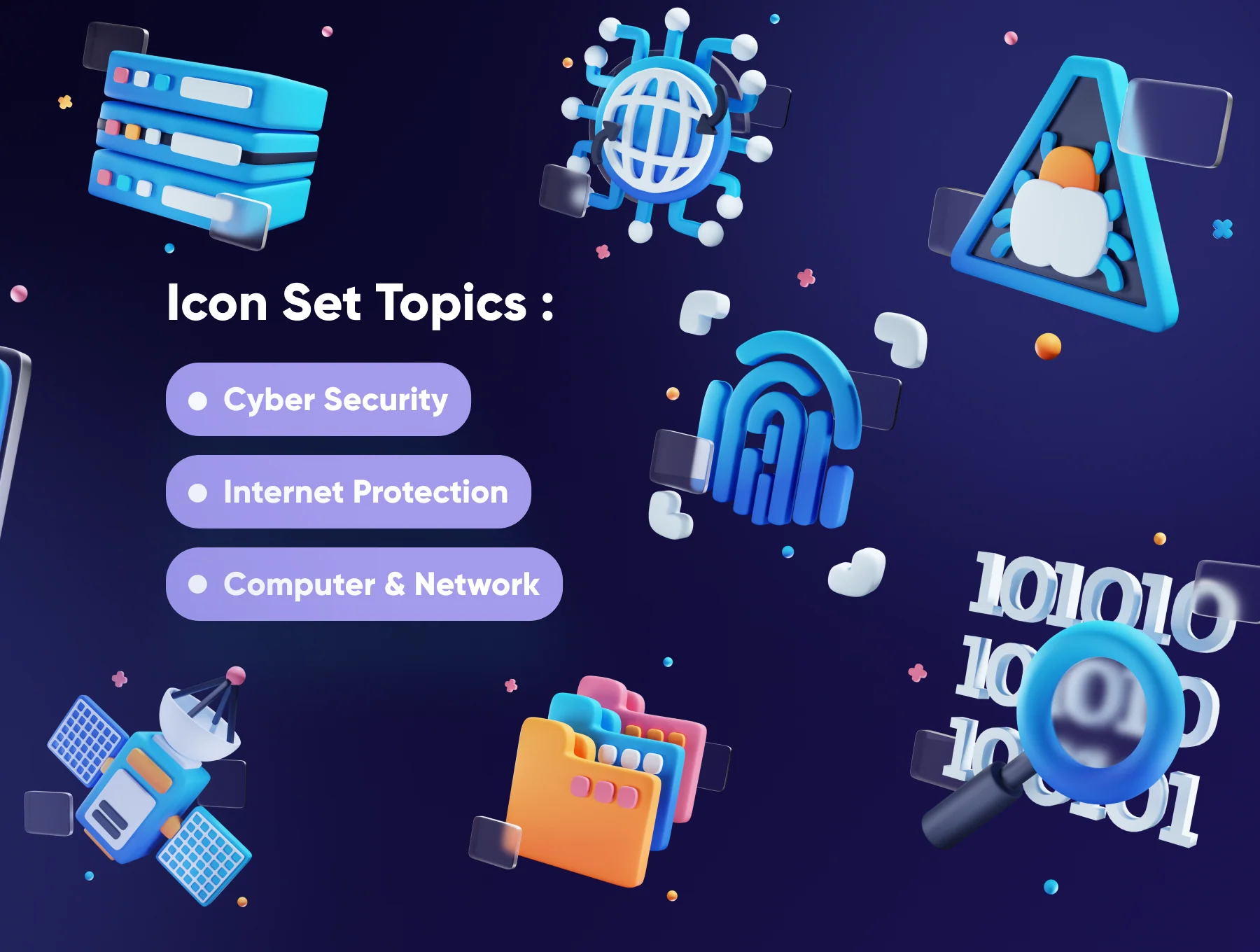 Cyberly - Cyber Security 3D Icon Set 2