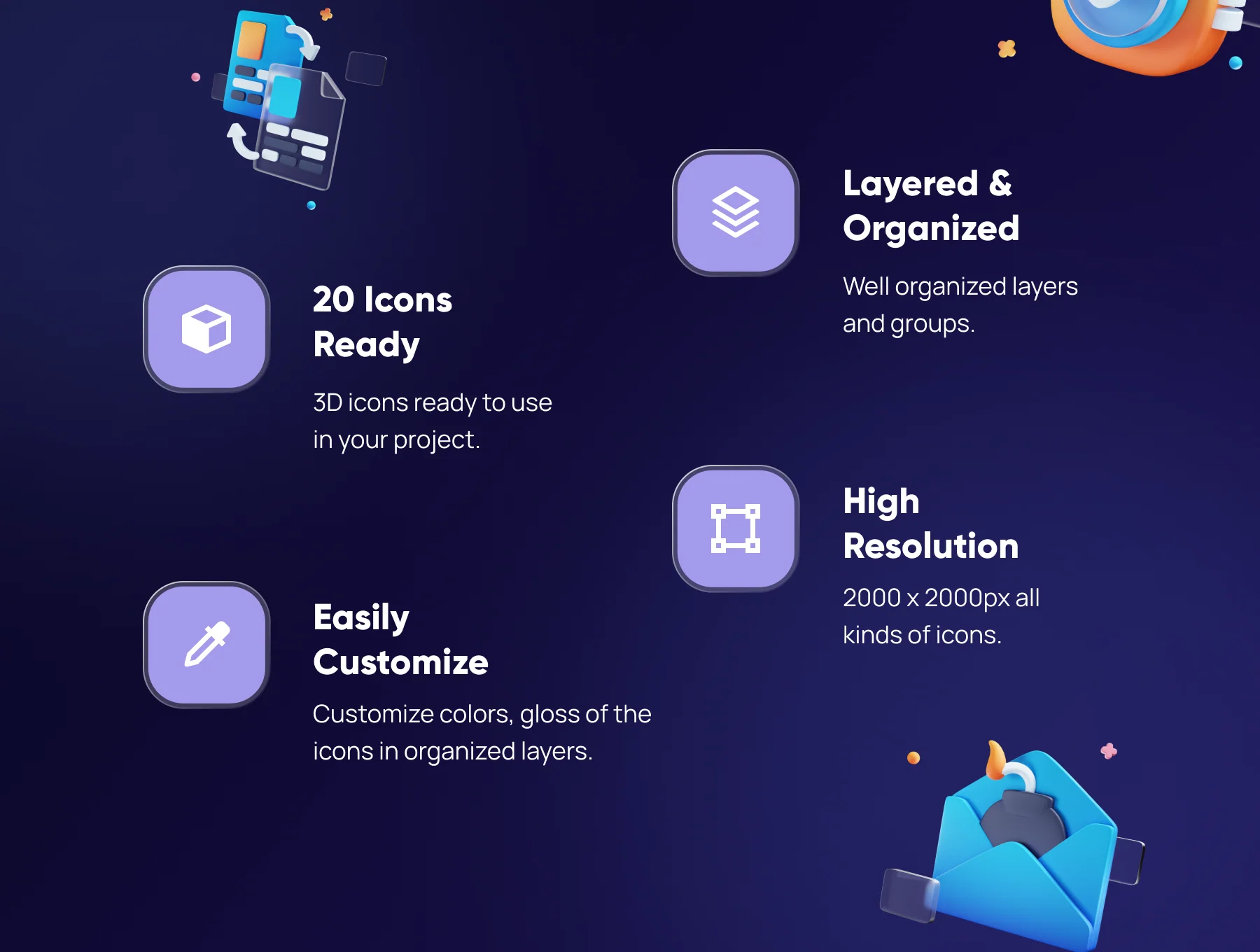 Cyberly - Cyber Security 3D Icon Set 3
