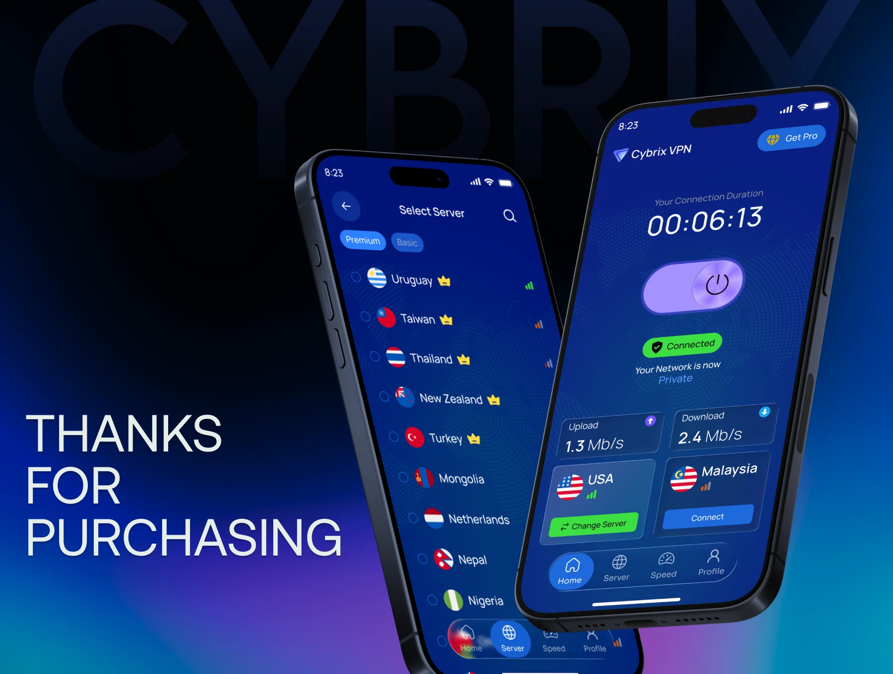 Cybrix VPN – Mobile App UI Kit 6