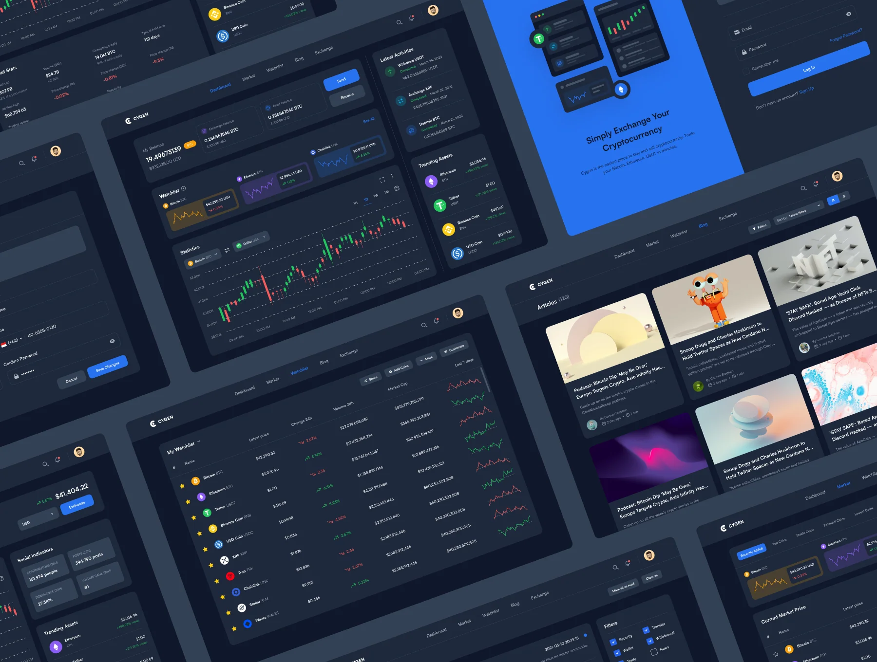 Cygen - Crypto Exchange Dashboard UI Kit 4