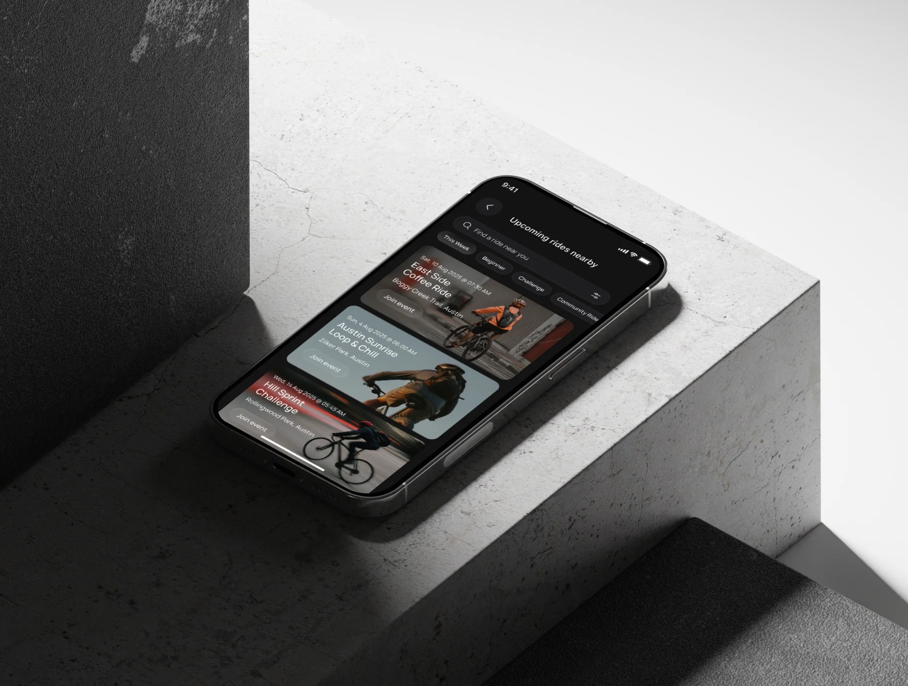 Cykloom – Modern Bicycle Mobile App UI KIT 7