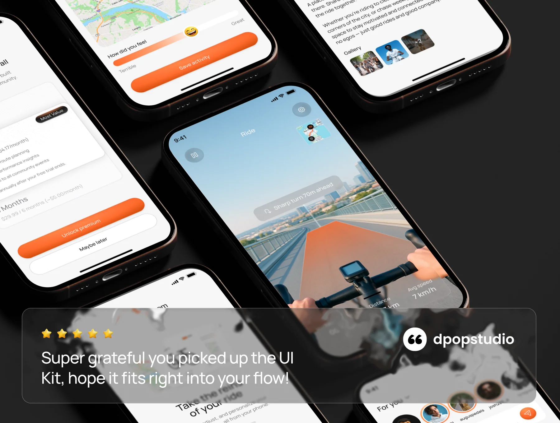 Cykloom – Modern Bicycle Mobile App UI KIT 8