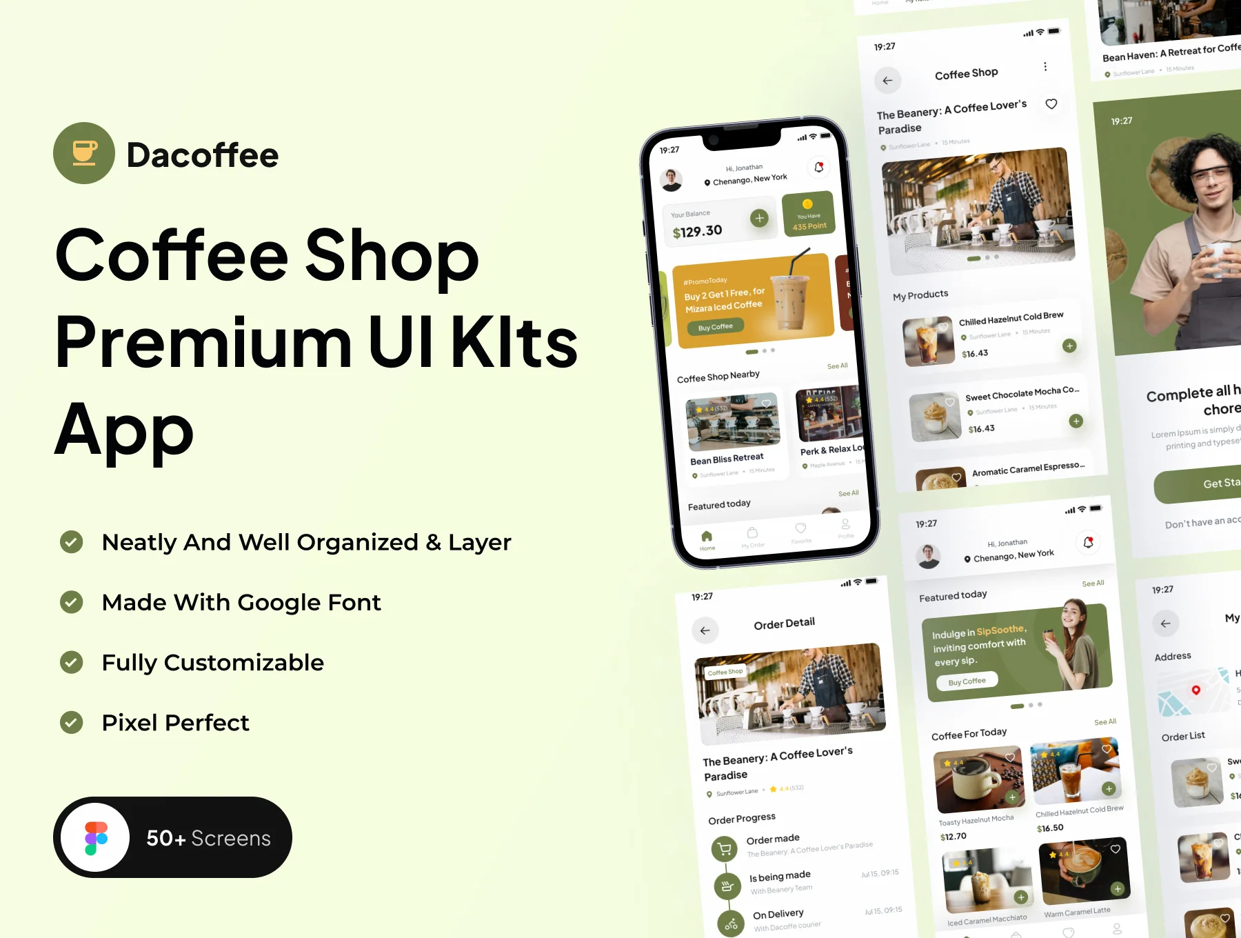 Dacoffee - Coffee Shop Premium UI KIts App