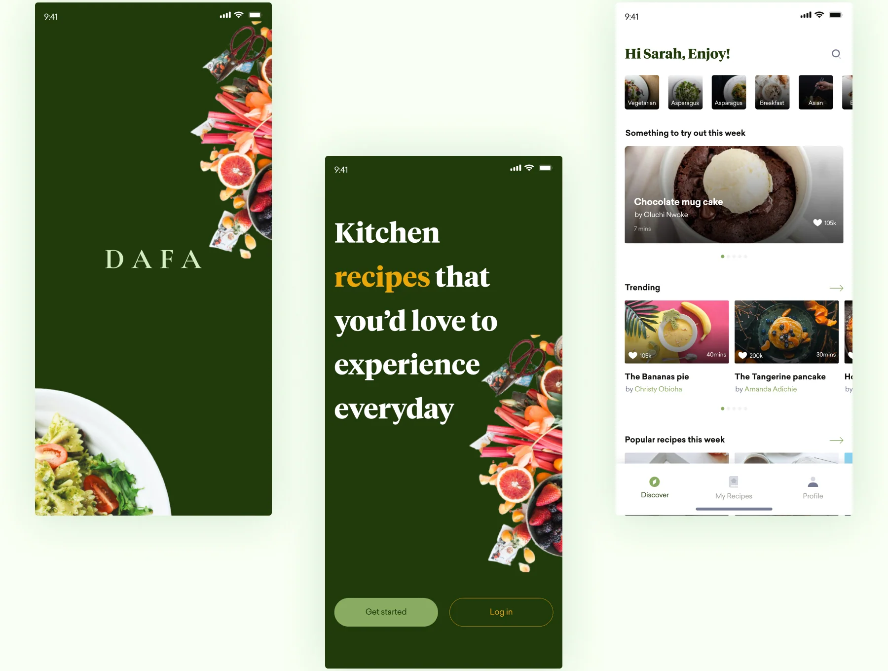 DAFA - Cooking and recipe UI Kit 2