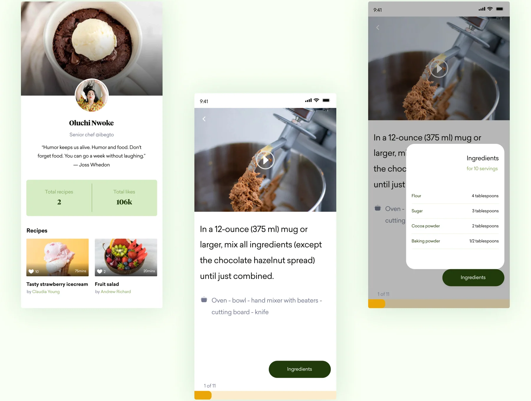 DAFA - Cooking and recipe UI Kit 5