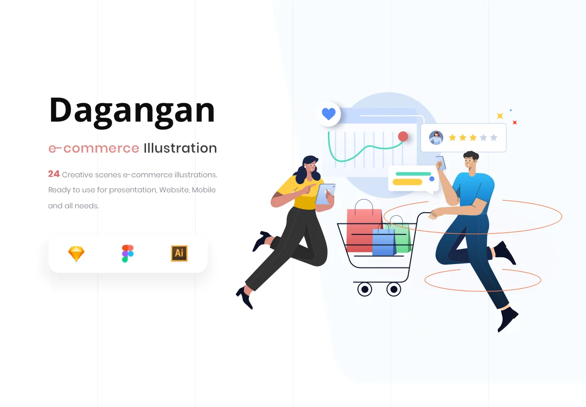 Dagangan - E-commerce and Business Illustration Pack