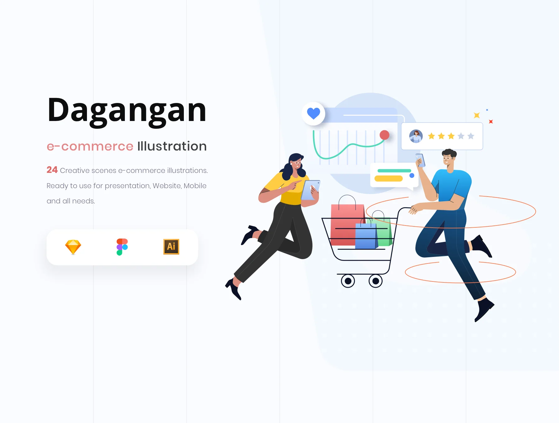 Dagangan - E-commerce and Business Illustration Pack