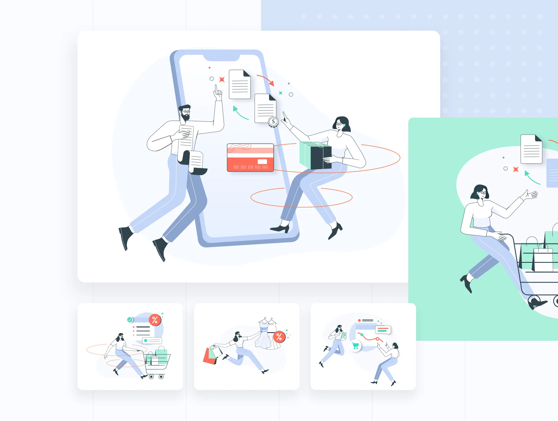 Dagangan - E-commerce and Business Line Illustration Pack 3