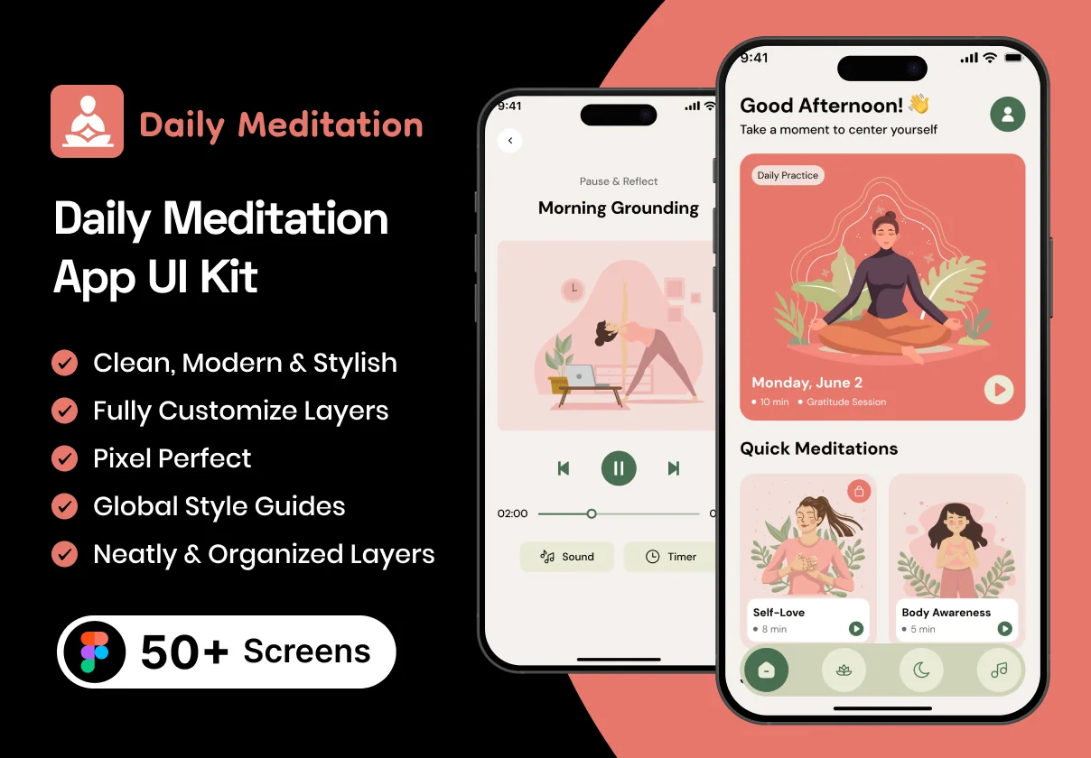 Daily Meditation App UI Kit