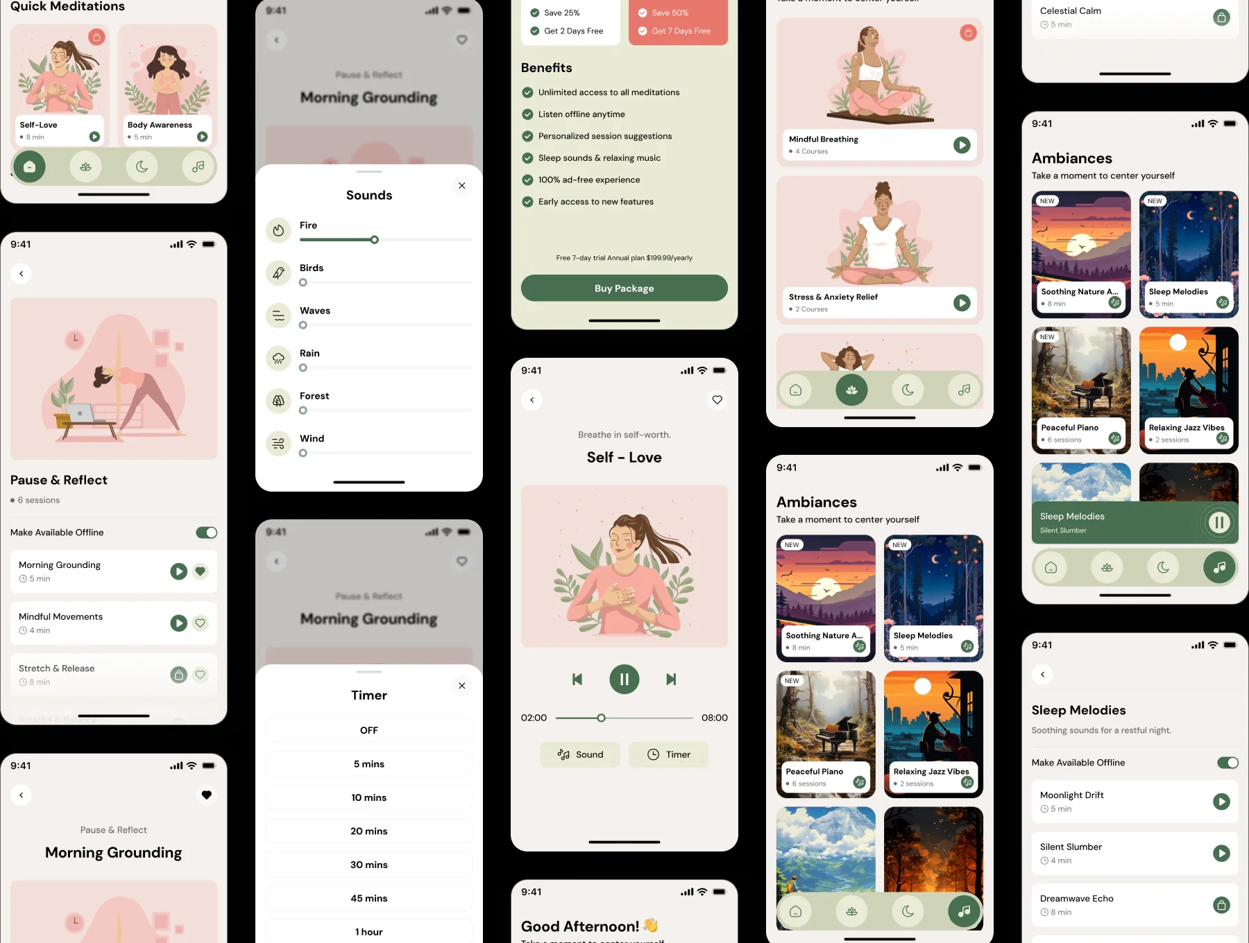 Daily Meditation App UI Kit 4