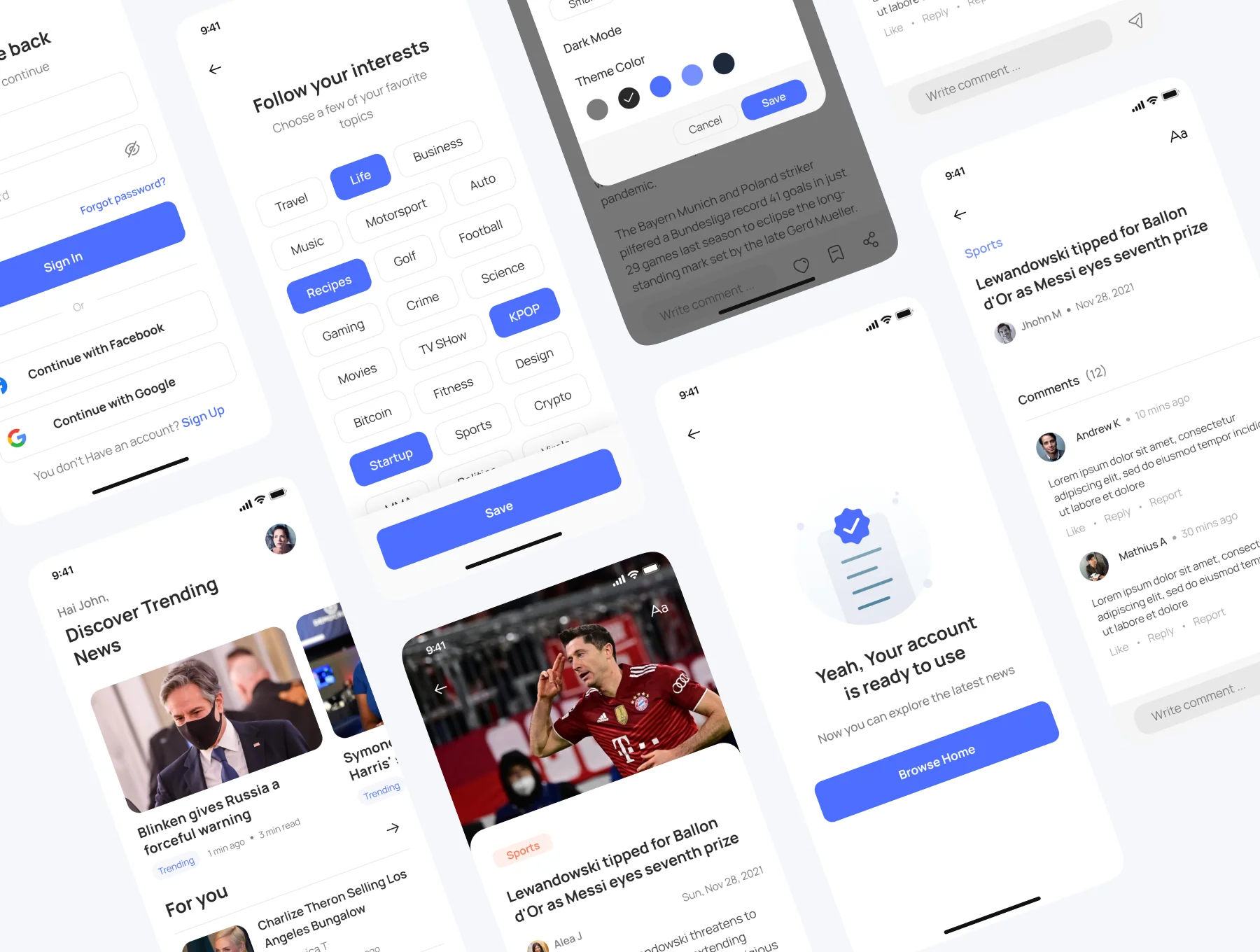 Daily - Premium News App UI Kit 3