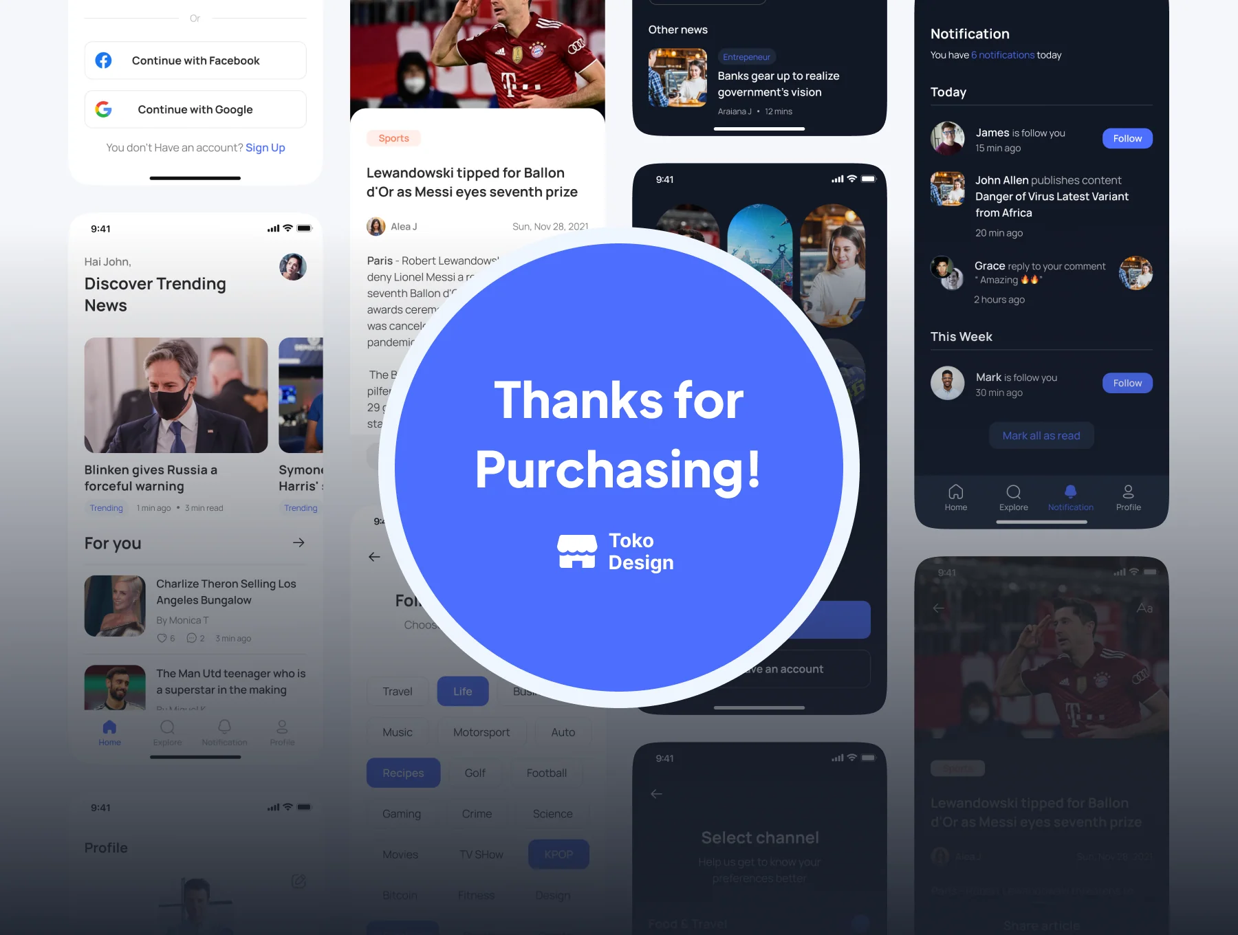 Daily - Premium News App UI Kit 6