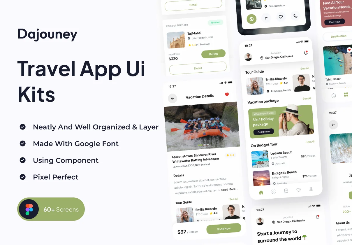 Dajouney - Travel Mobile App UI Kits