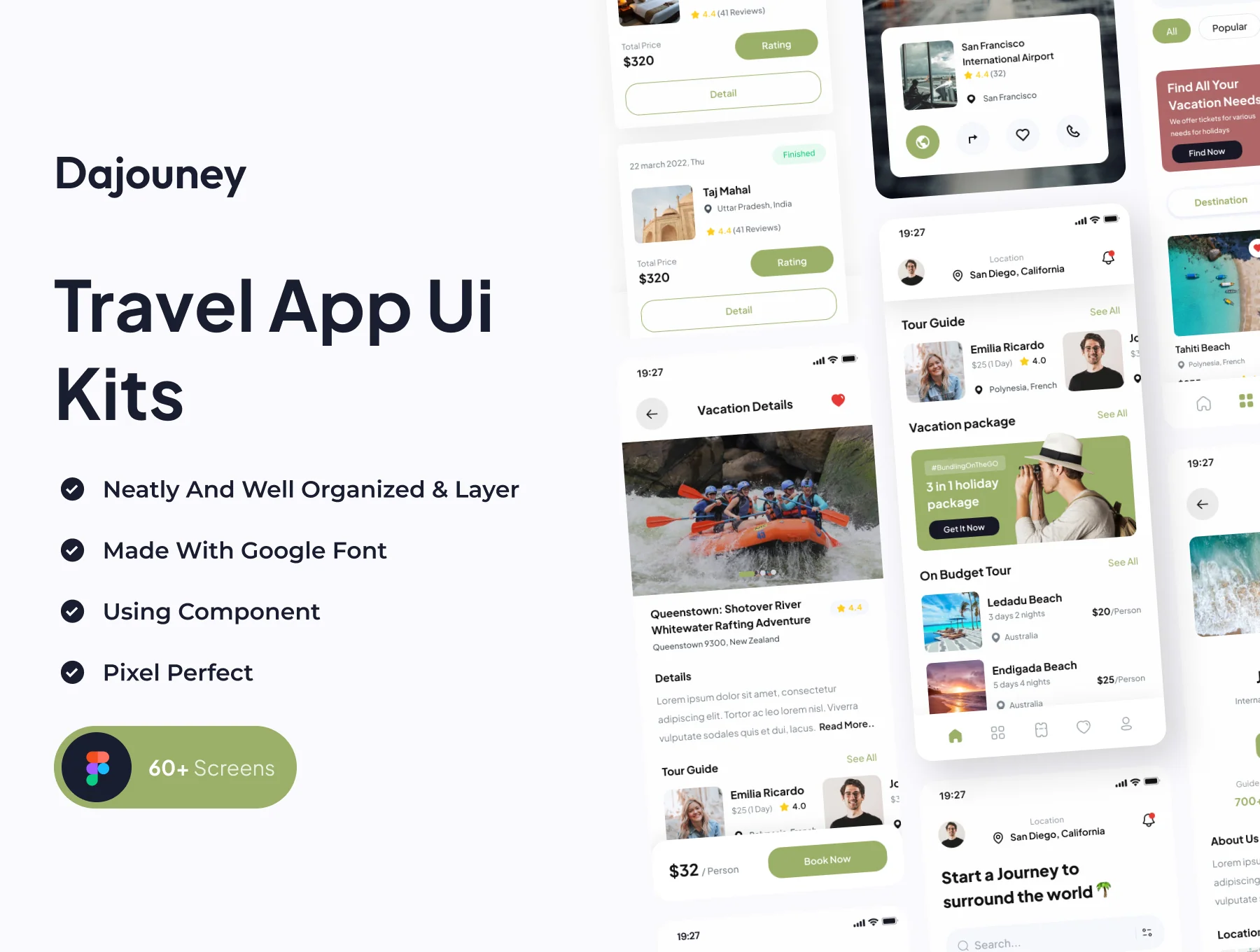 Dajouney - Travel Mobile App UI Kits
