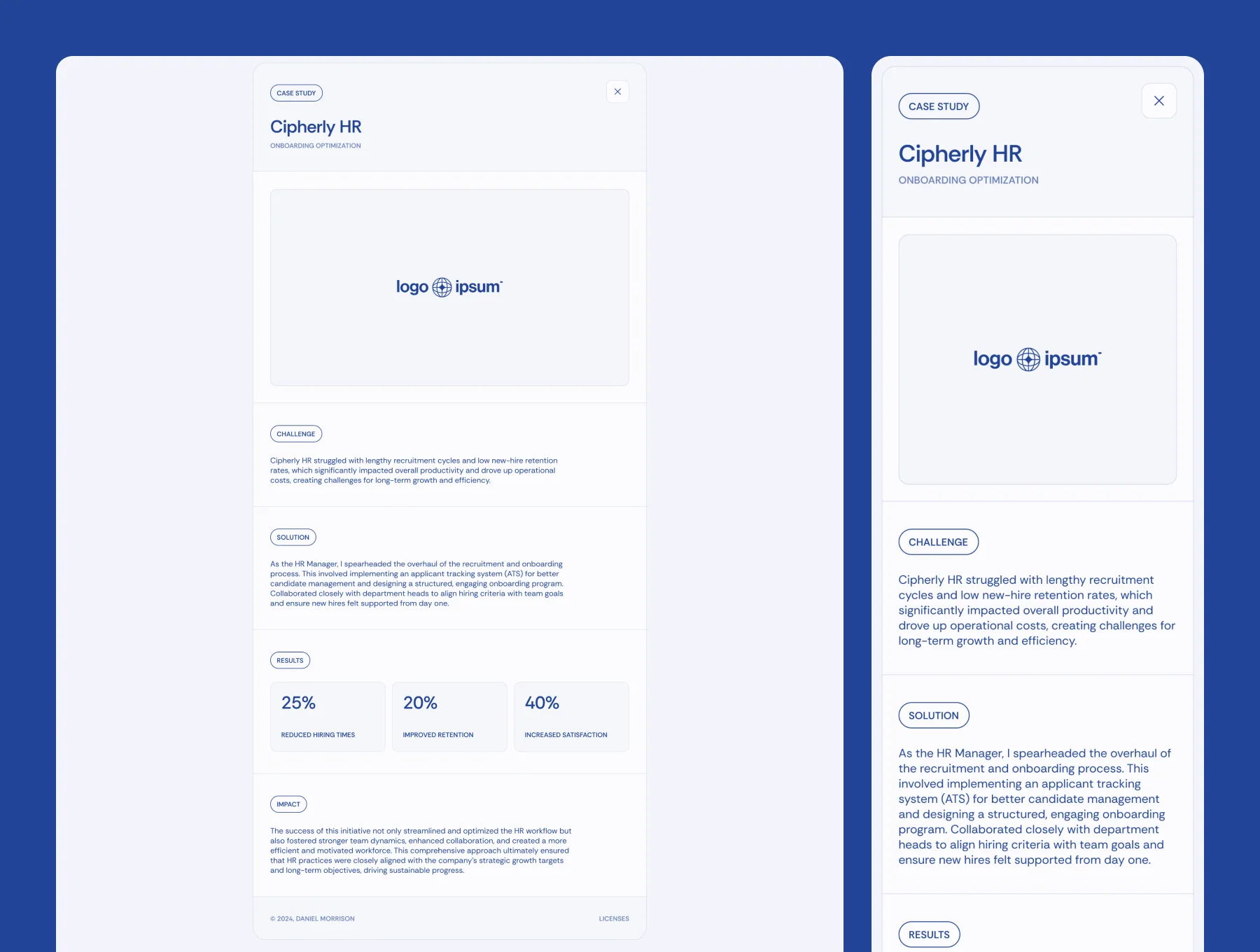 Daniel Morrison – HR Resume Website & CV and Cover Letters (A4 & Letter) Design 4