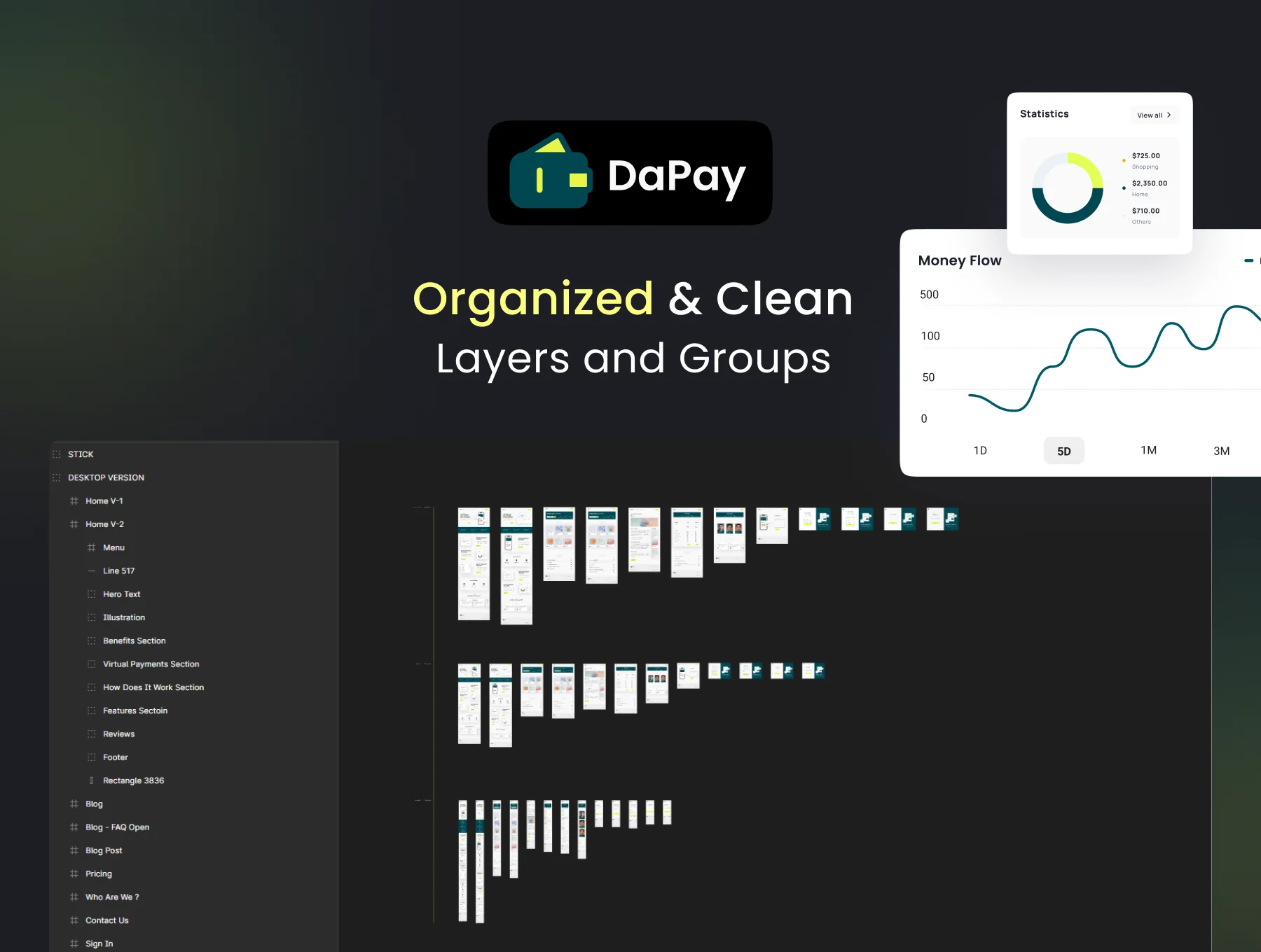 DaPay - Fintech Landing Page UI KIT 3