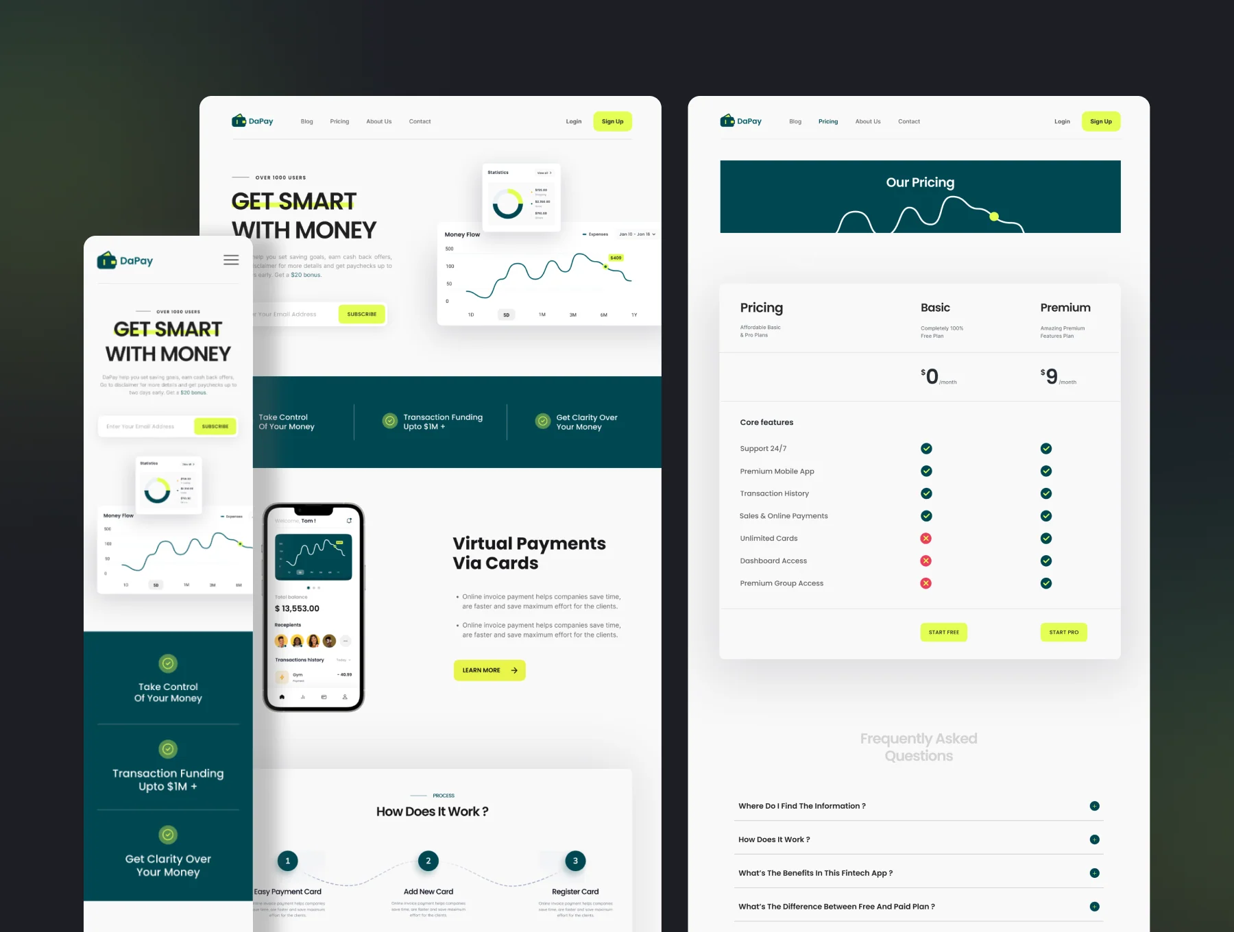 DaPay - Fintech Landing Page UI KIT 5