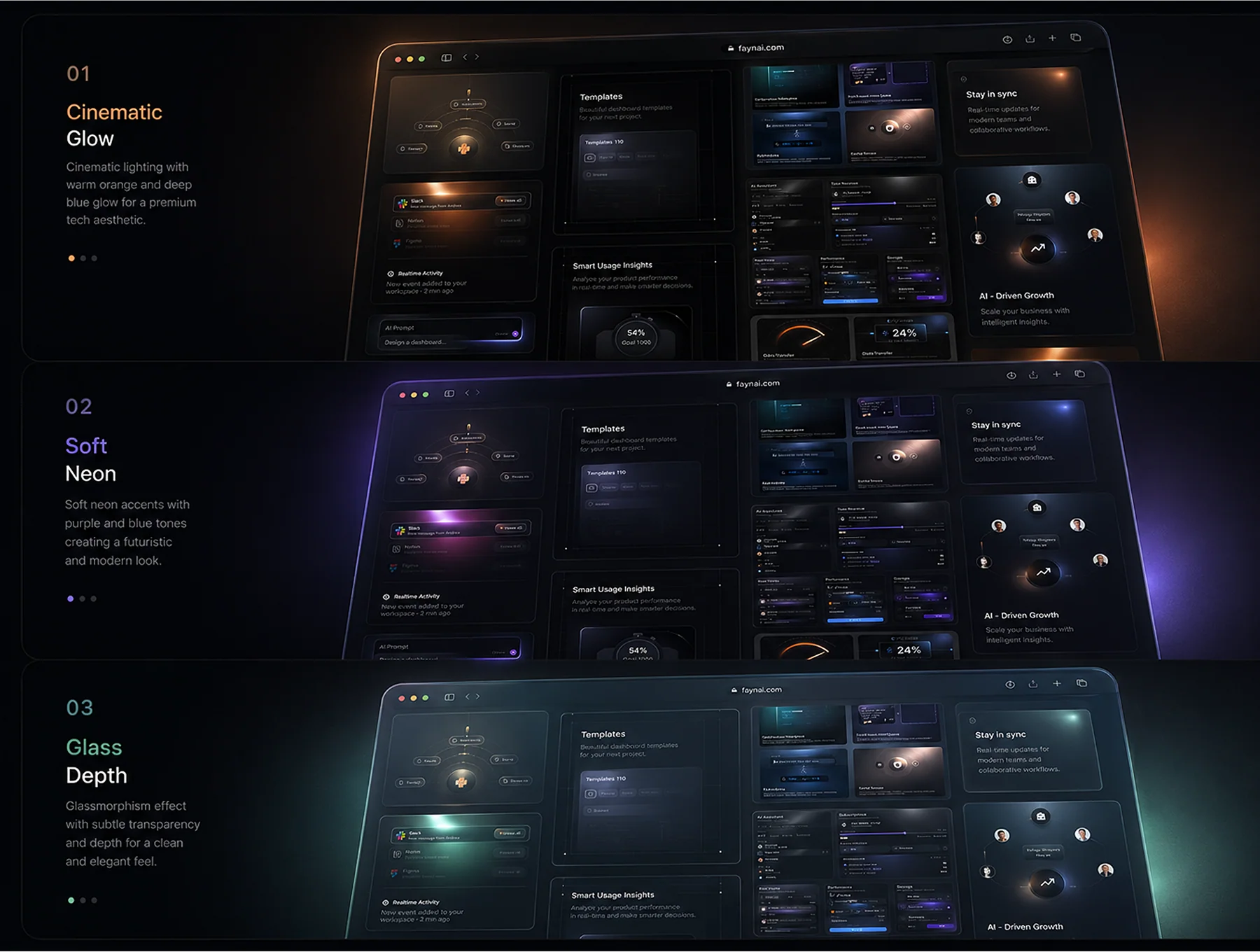 Dark Bento UI Kit — Figma Components for SaaS, AI & Landing Page 3