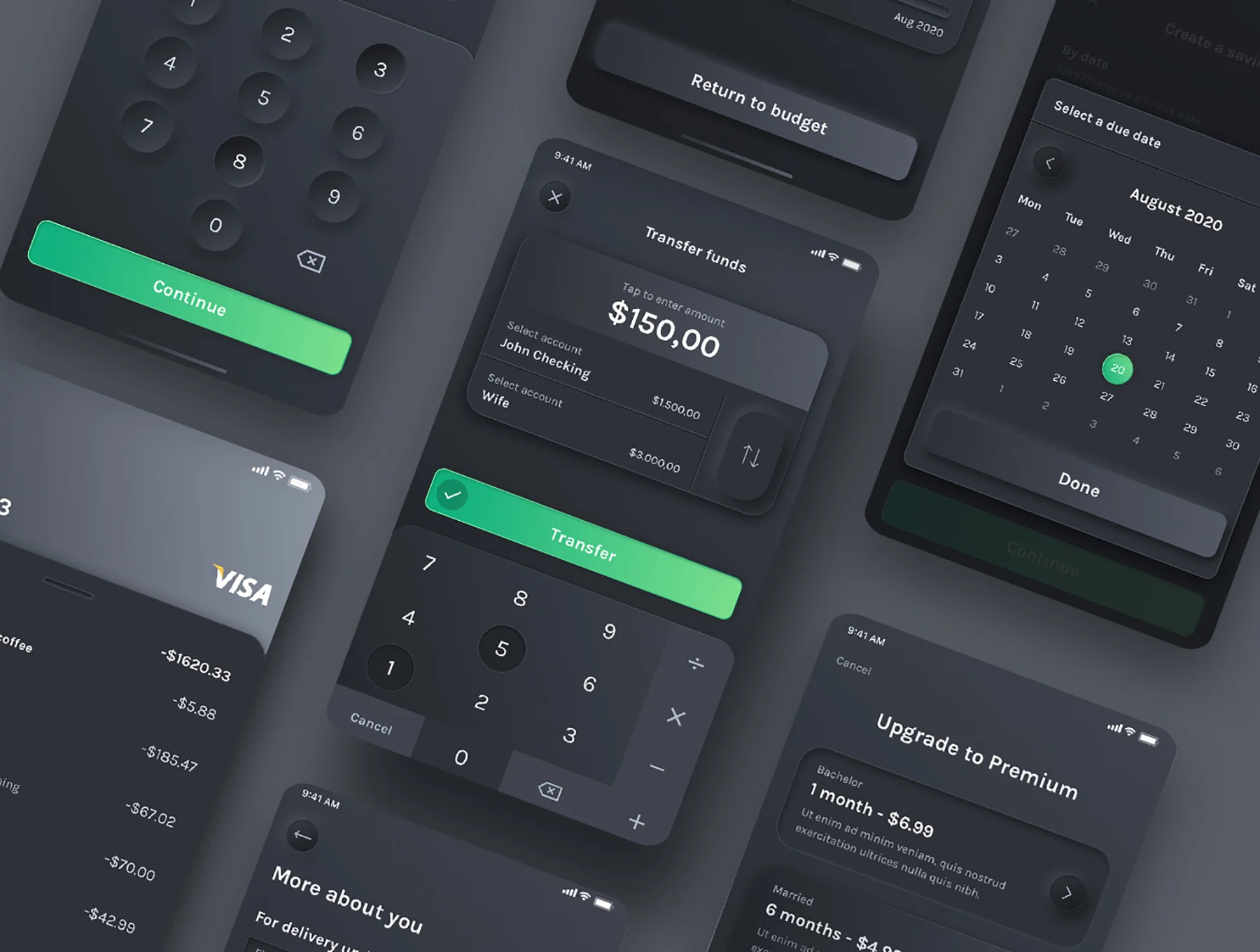 Dark Budget Planner - Finance UI Kit 5