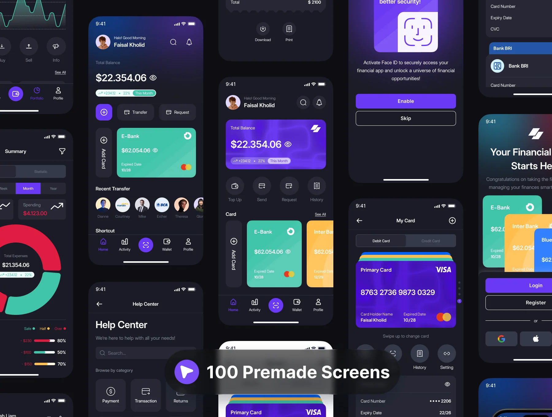 Dark Mode - Paper Finance (Fintech mobile UI Kit) 3