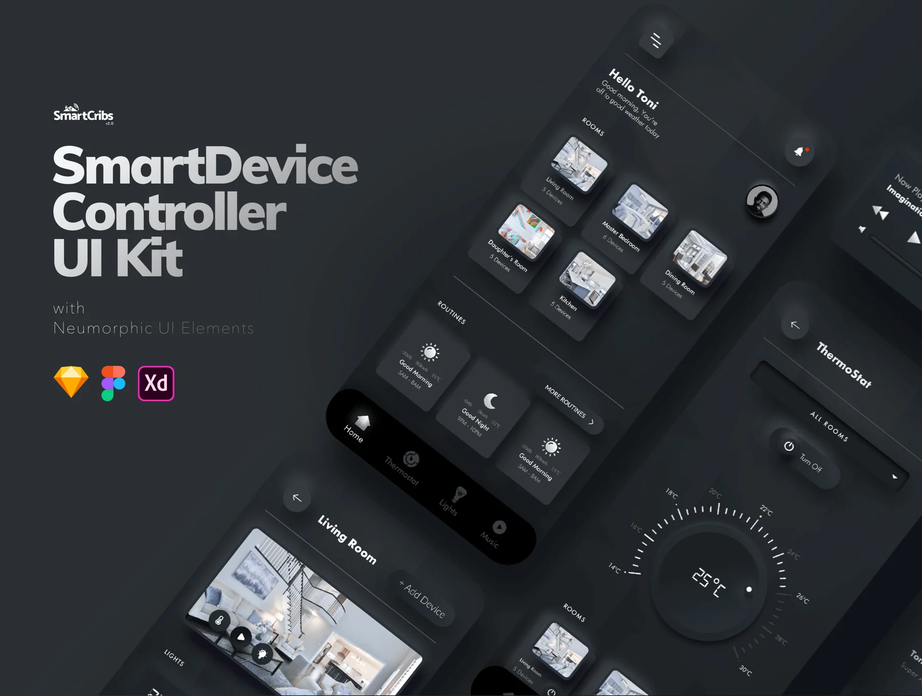 Dark Neumorphic UI Kit