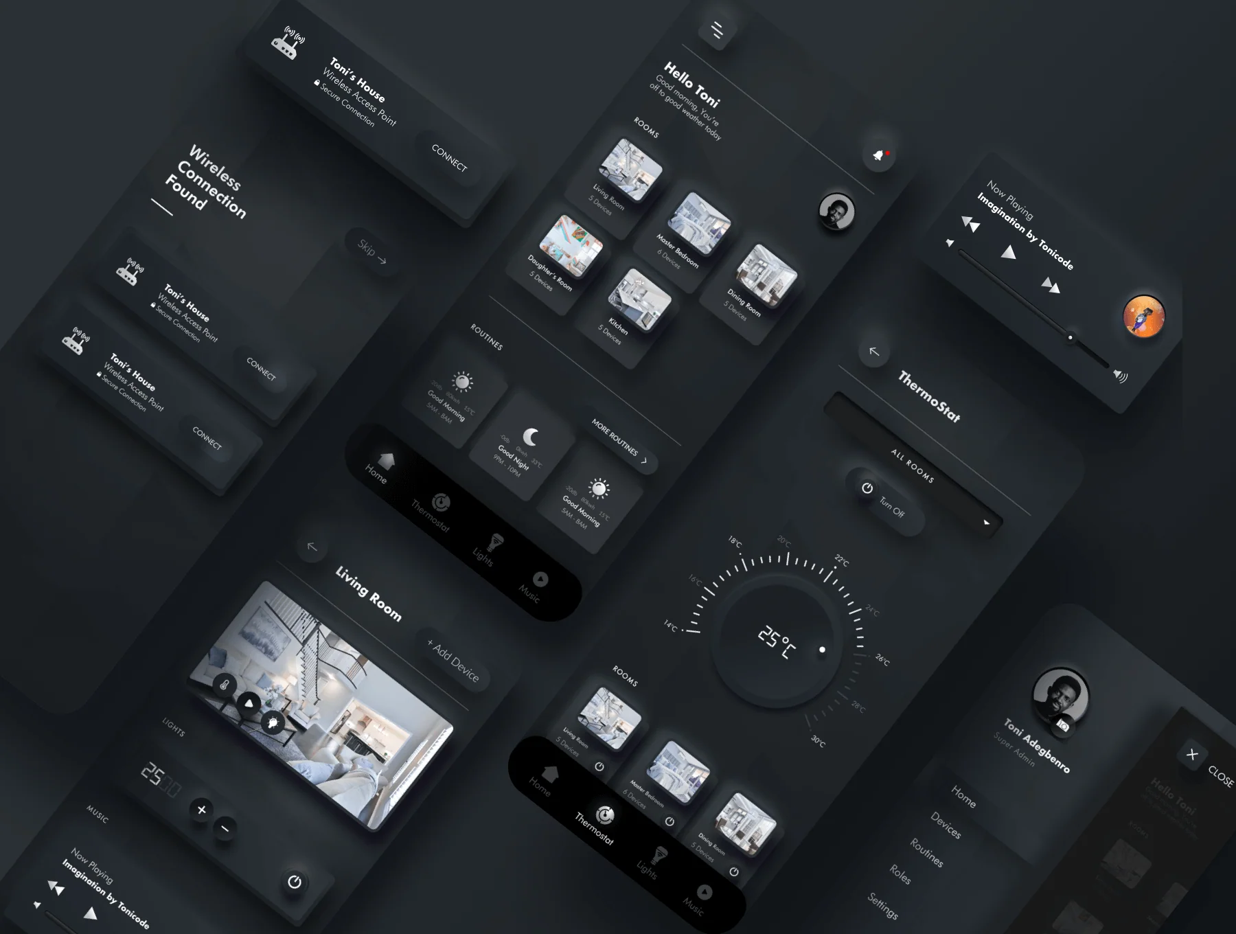 Dark Neumorphic UI Kit 6