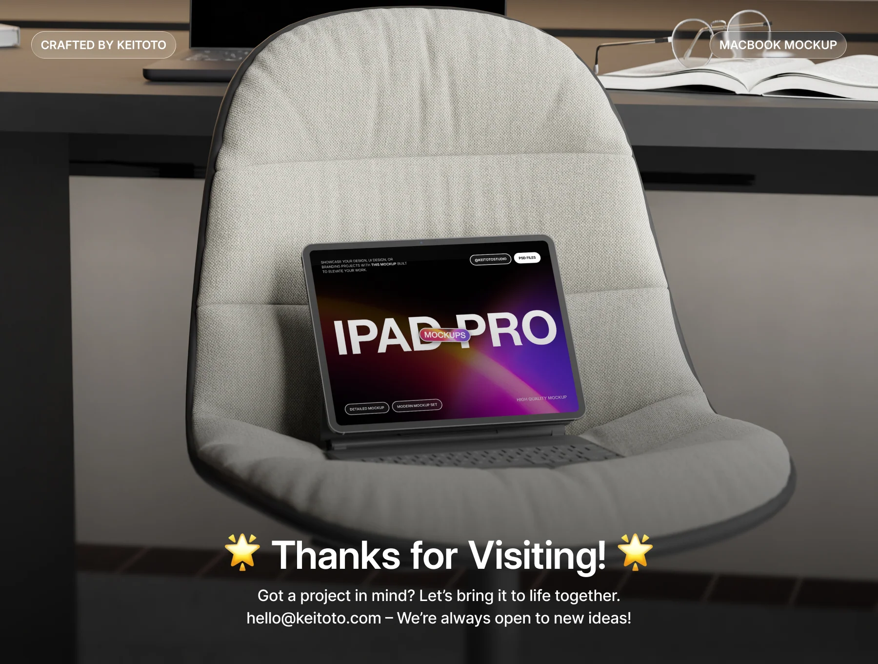 Dark Office Setup iPad Pro Mockup Collection 4