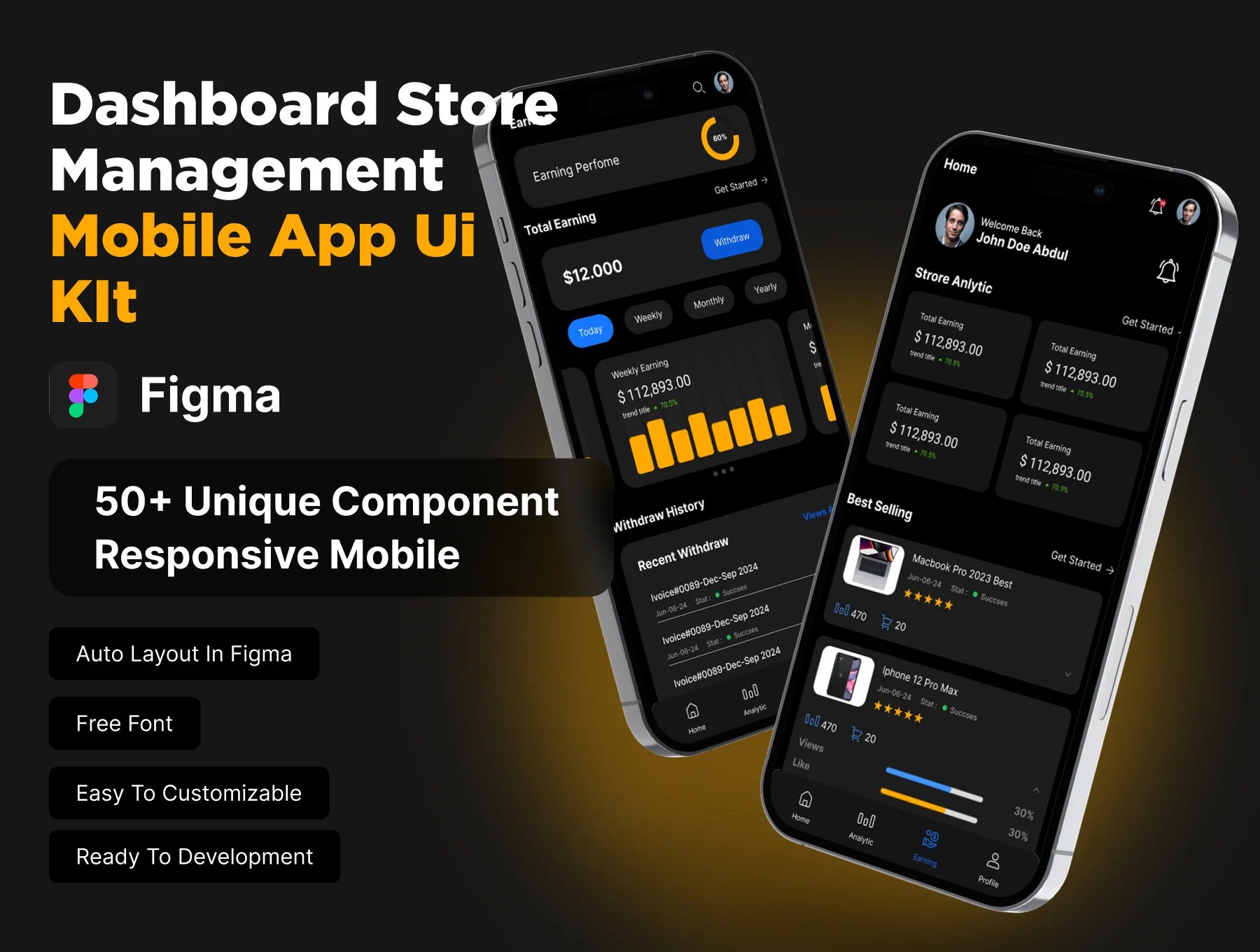 Dashboard Store Management Mobile Mobile App UI Kit