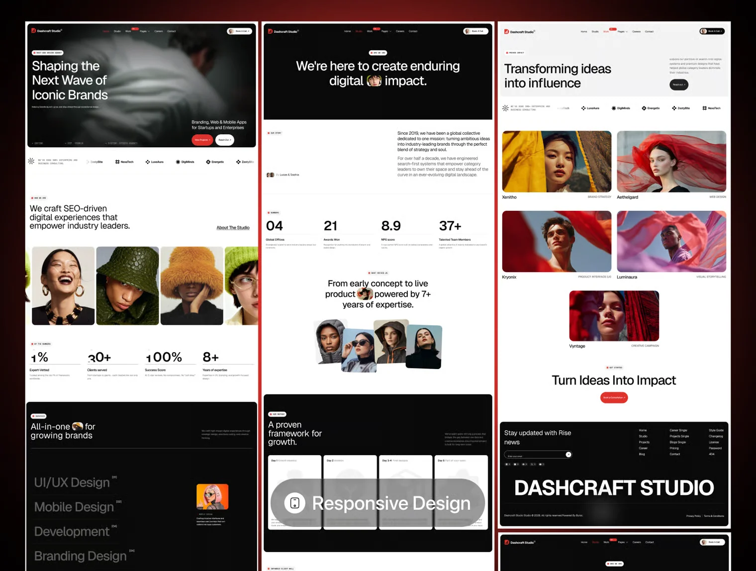 Dashcraft Studio - Portfolio & Agency Website Template 3