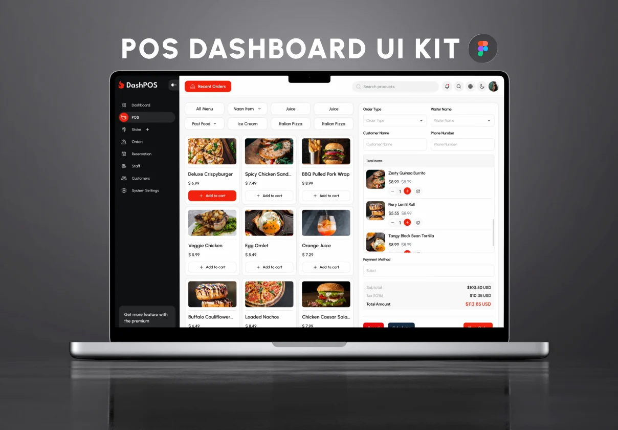 DashPOS - Restaurant Pos Dashboard UI Kit