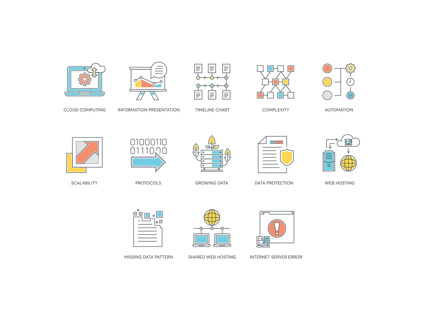 73 Data Analytics Icons | Color Line Series 5