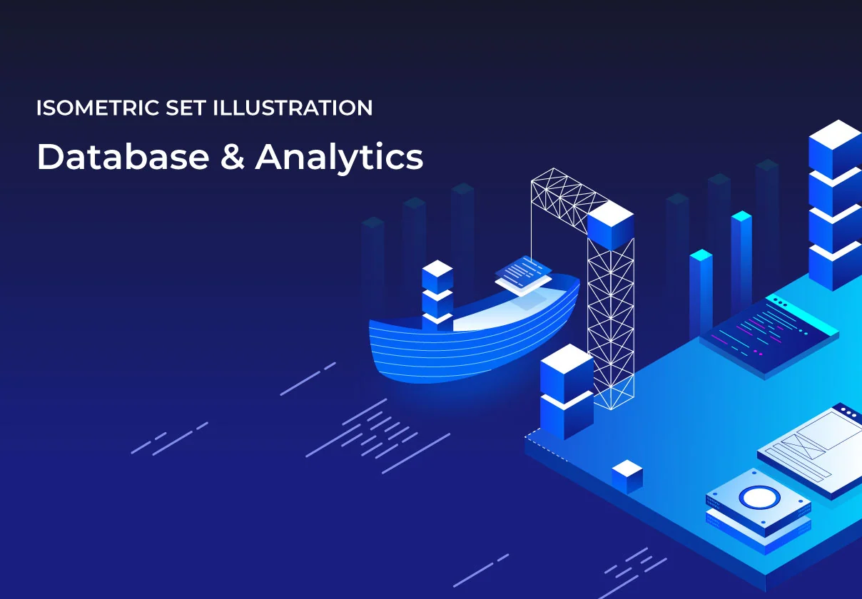 Database & Analytics Isometric Illustrations
