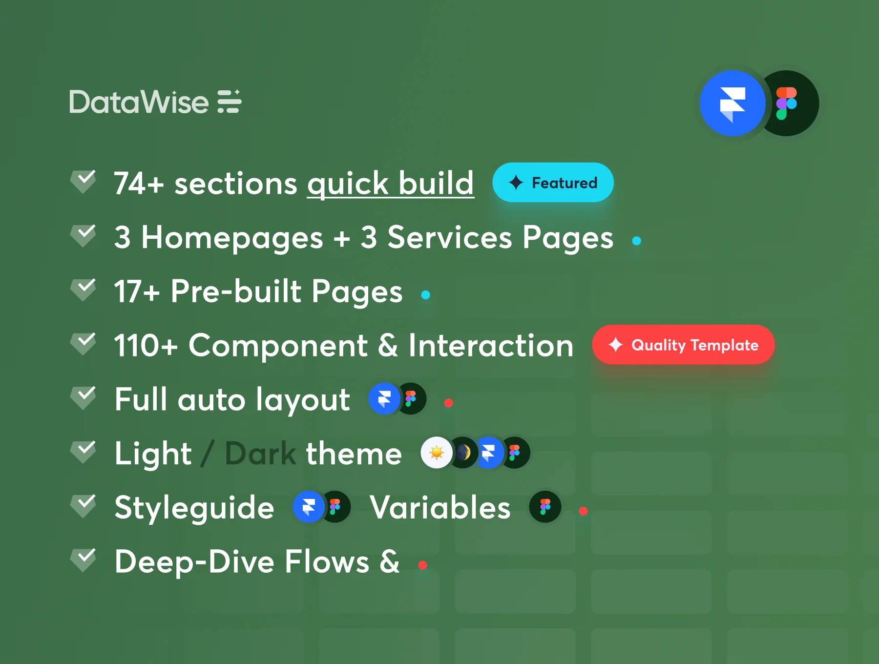 DataWise UI Kit & Premium SaaS Framer Template