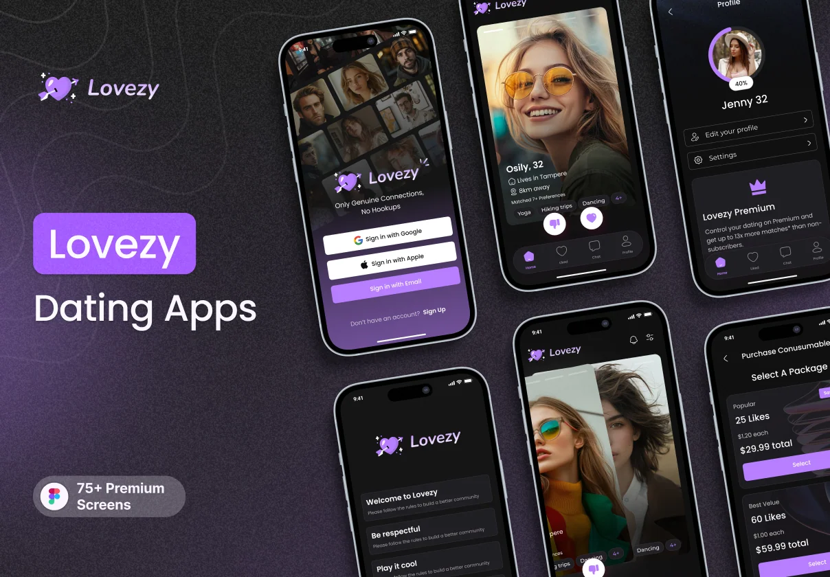 Dating App UI Kit Design