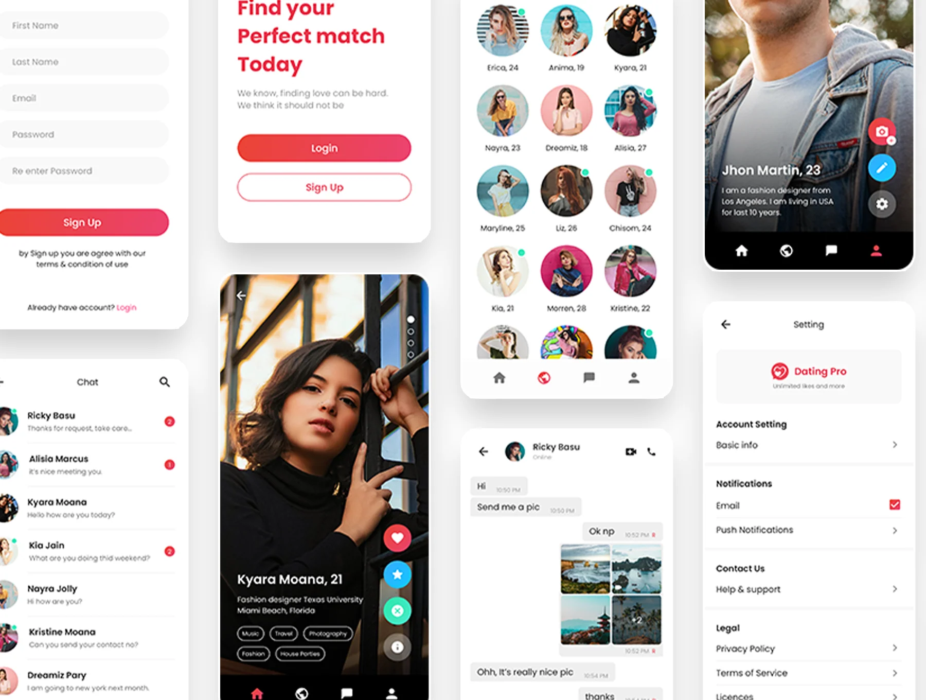 Dating Mobile App UI Kit 5