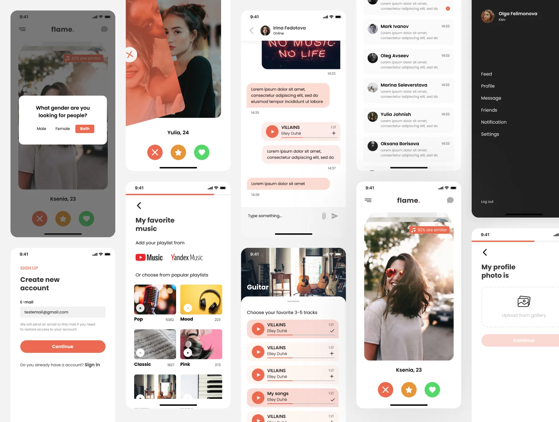 Dating Mobile Application UI Kit 5